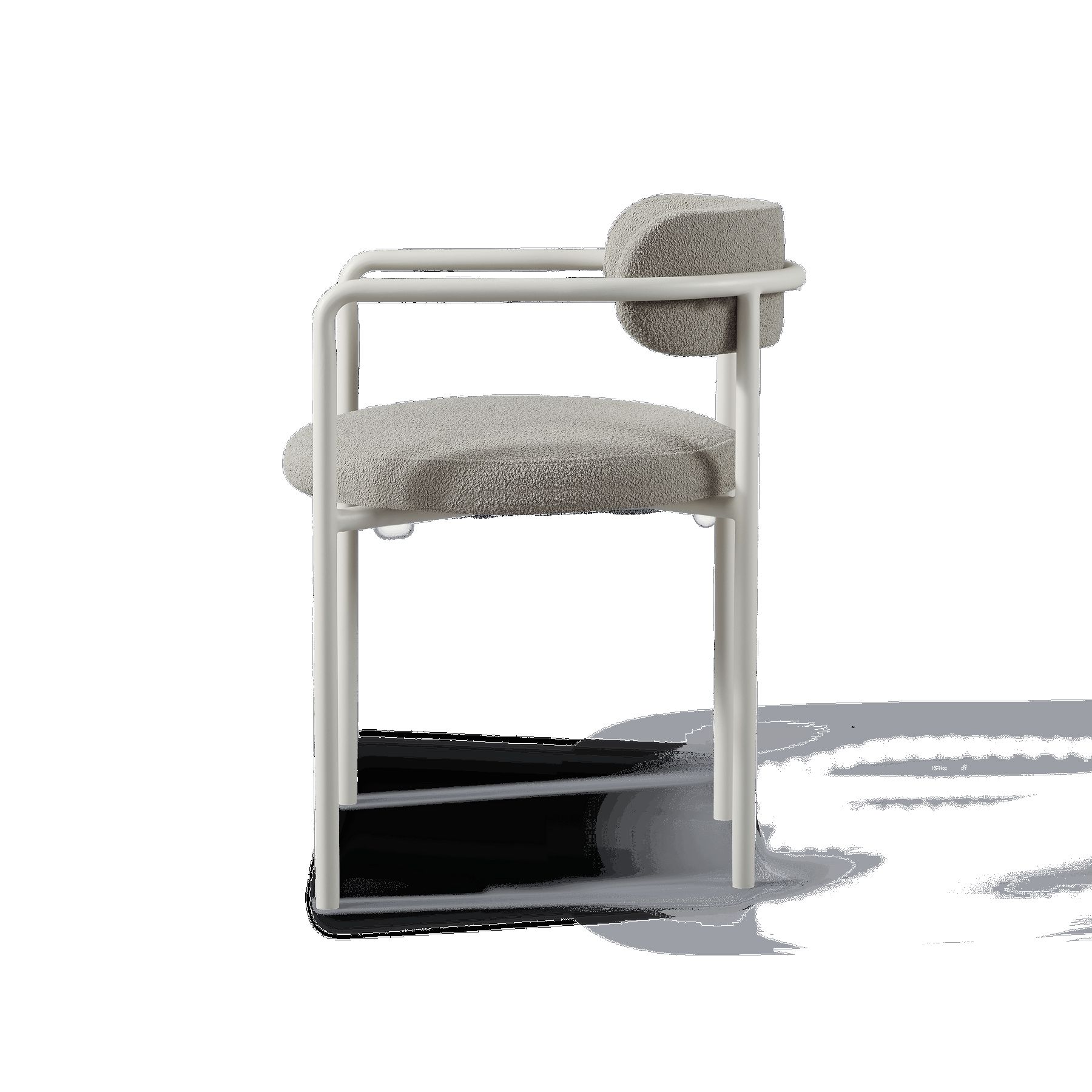 Harbour Porto Aluminum Dining Chair - Aluminum Asteroid, Lisos Piedra