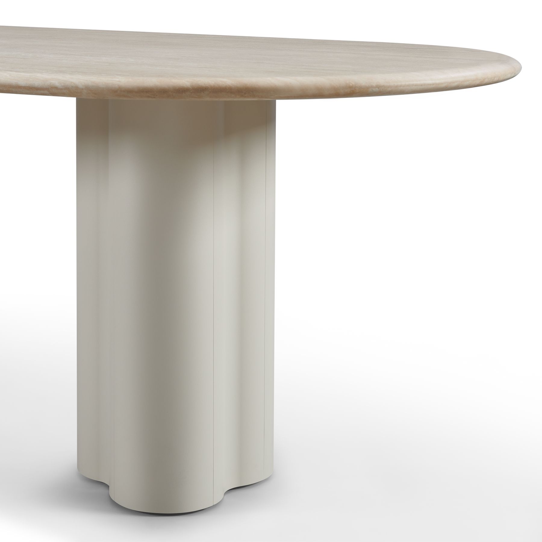 Harbour Porto Aluminum Pill Dining Table 108" - Aluminum Asteroid, Travertine Dark Gray