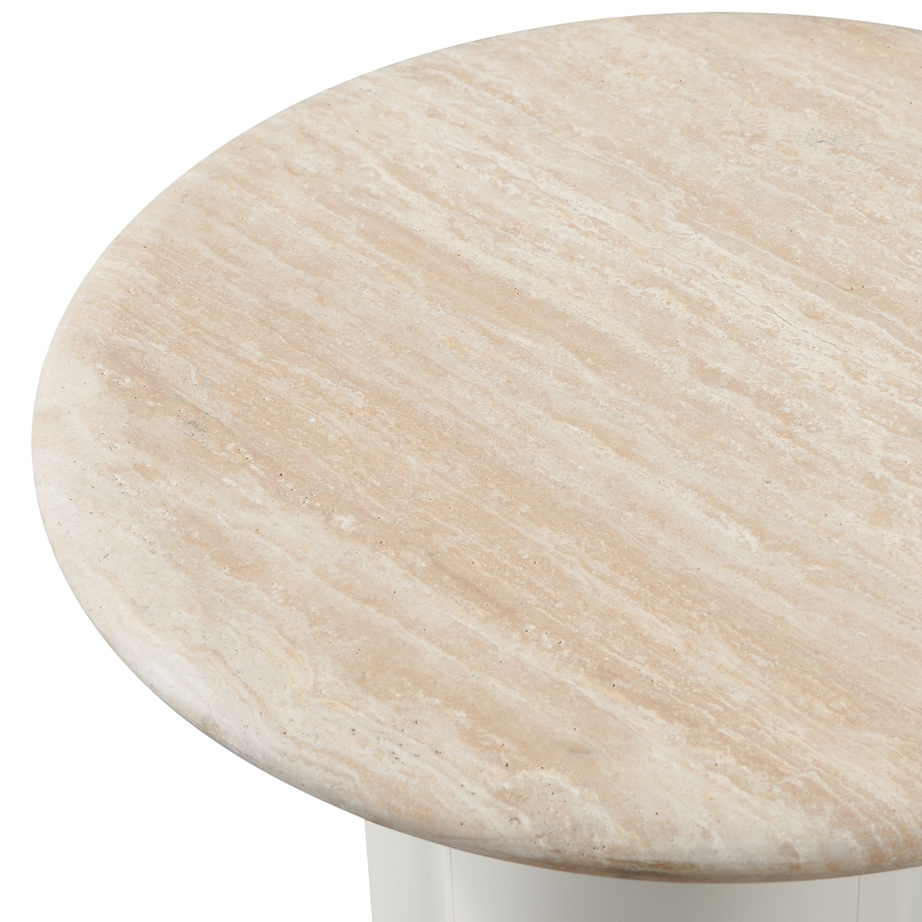 Harbour Porto Aluminum Round Side Table 22" - Aluminum Asteroid, Travertine Dark Gray