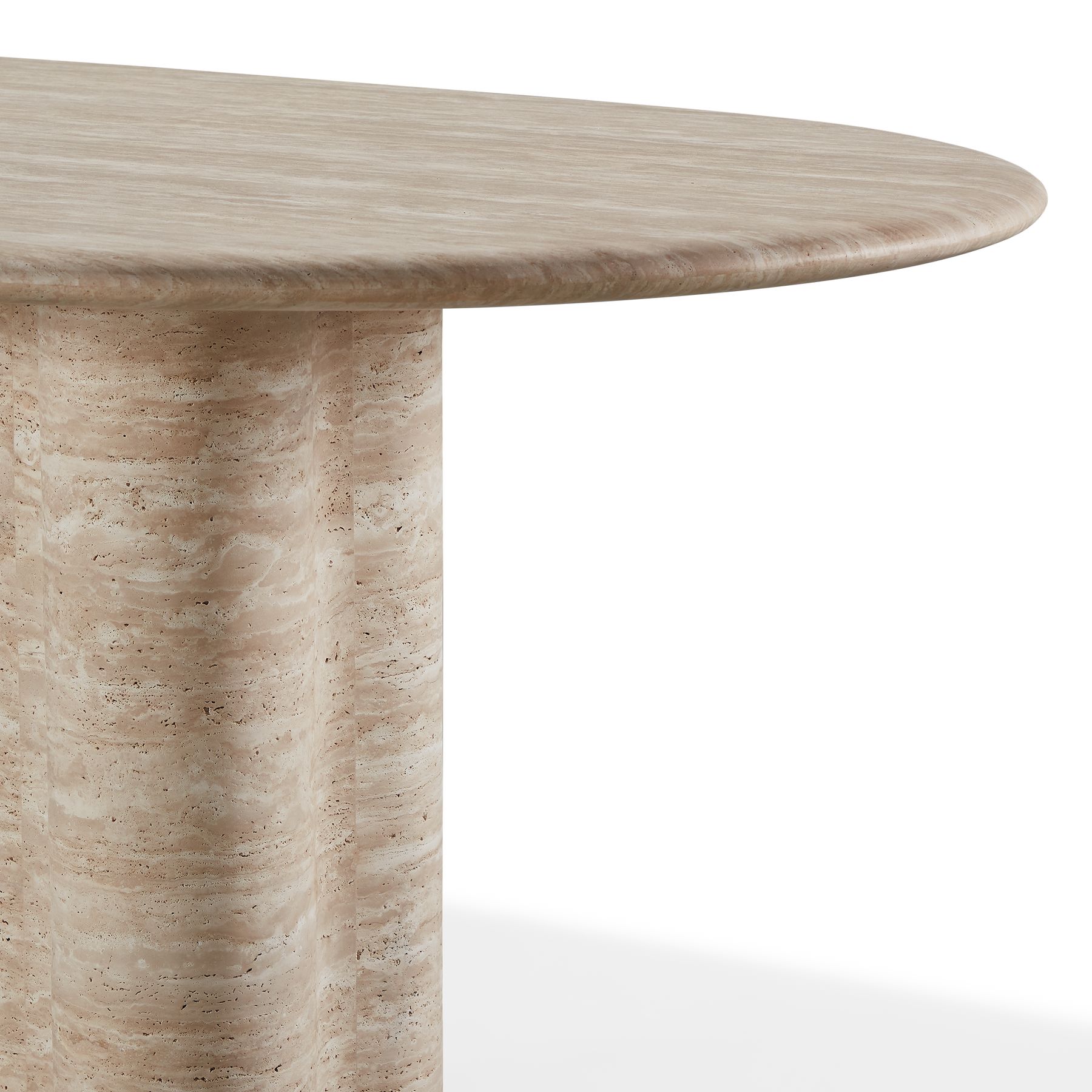 Harbour Porto Travertine Pill Dining Table 108" - Travertine Natural