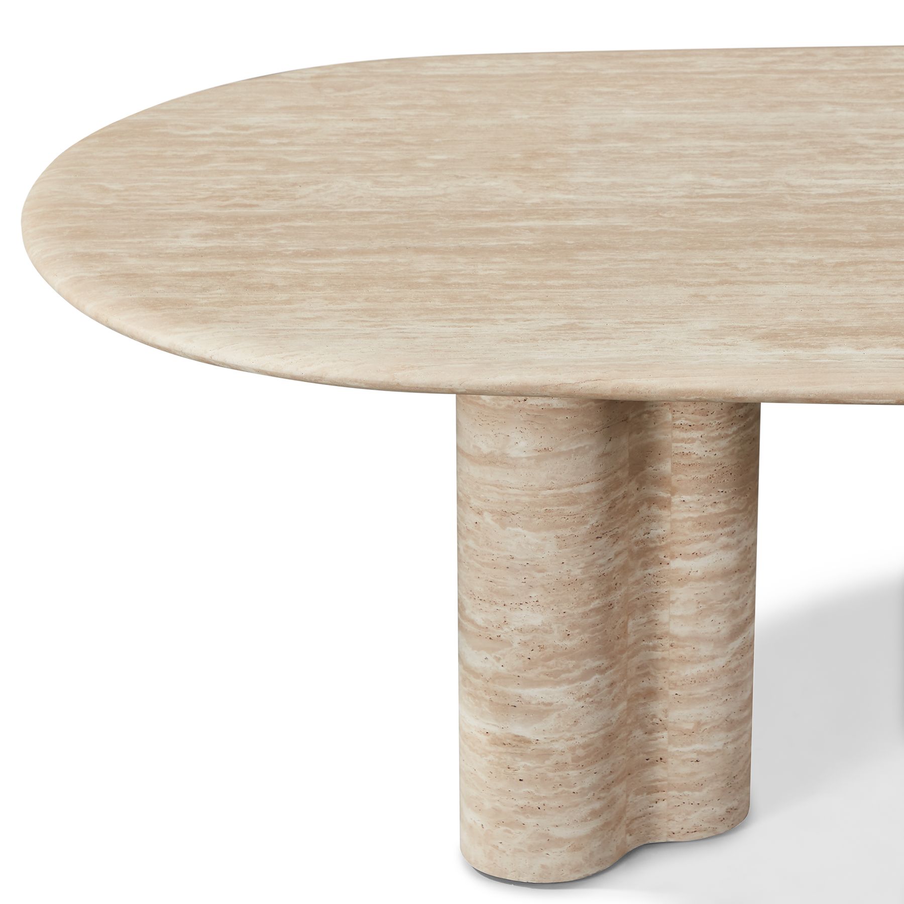 Harbour Porto Travertine Pill Dining Table 108" - Travertine Natural