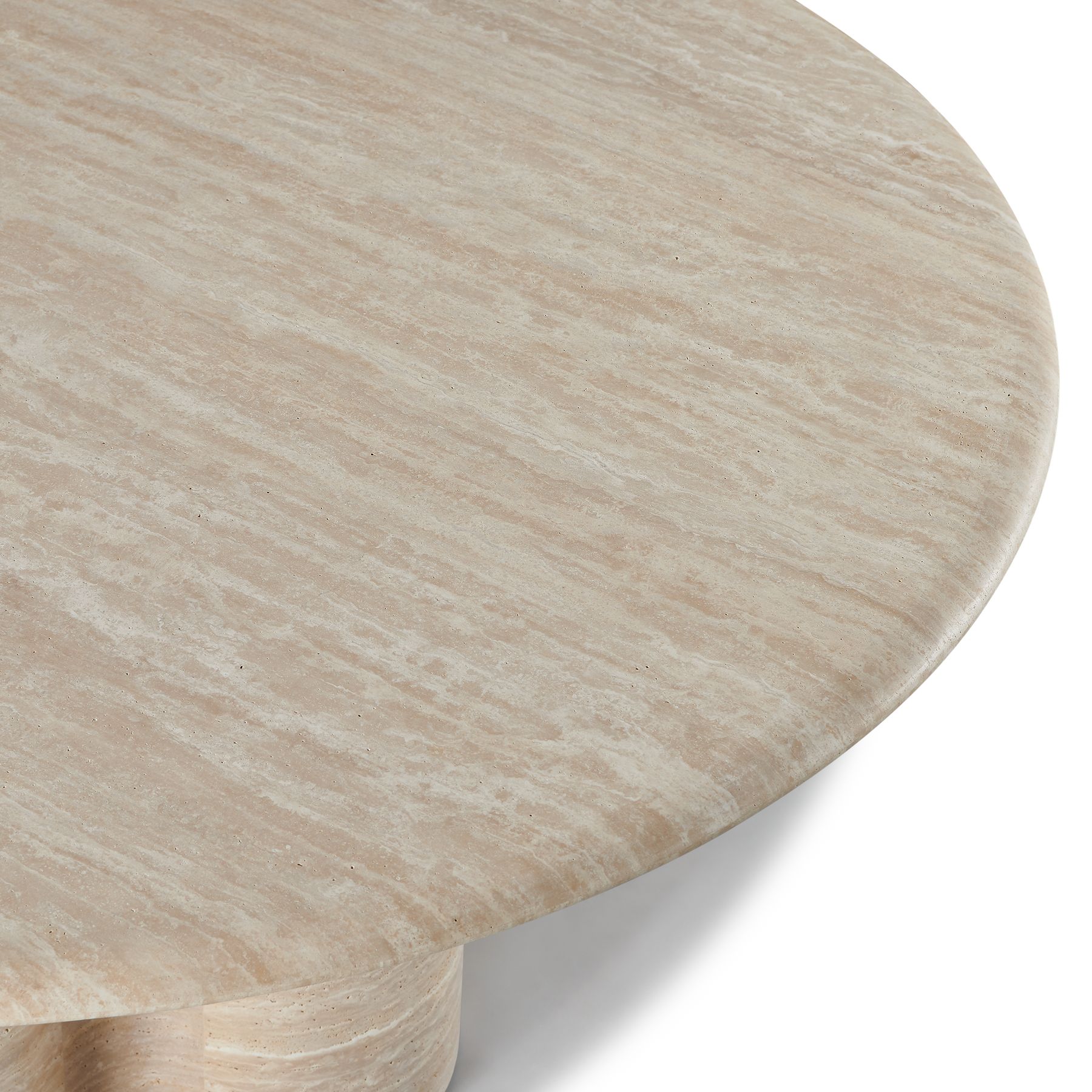 Harbour Porto Travertine Round Dining Table 60" - Travertine Natural