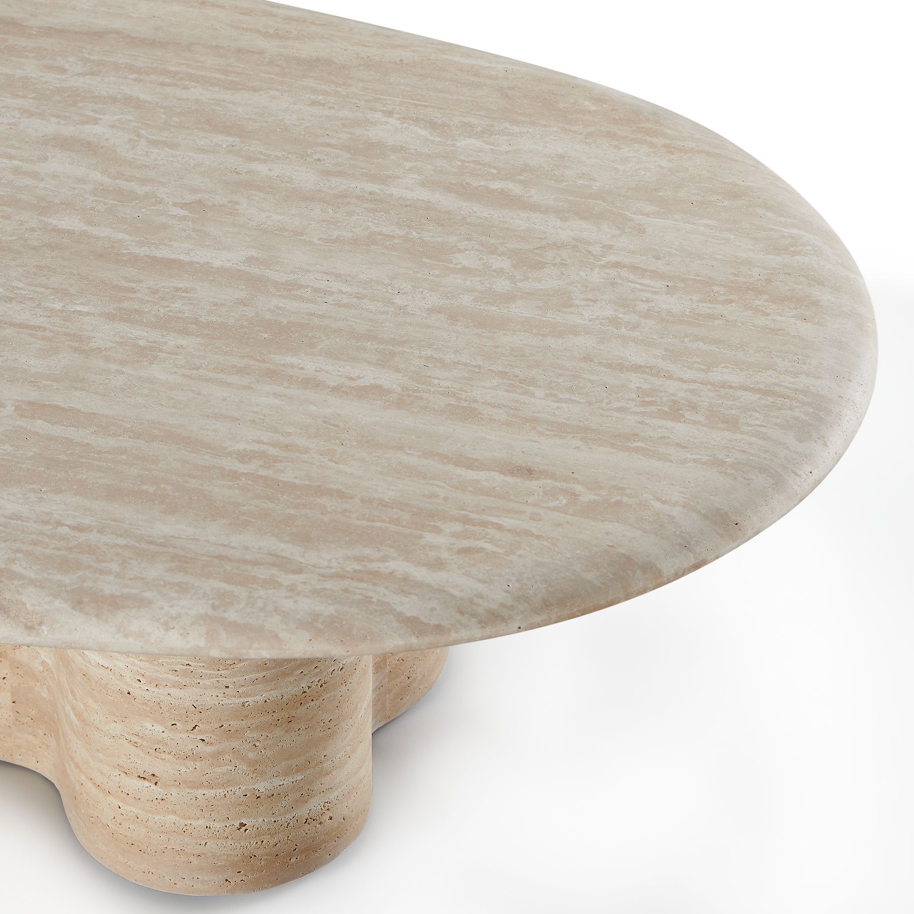 Harbour Porto Travertine Pill Coffee Table - Travertine Natural