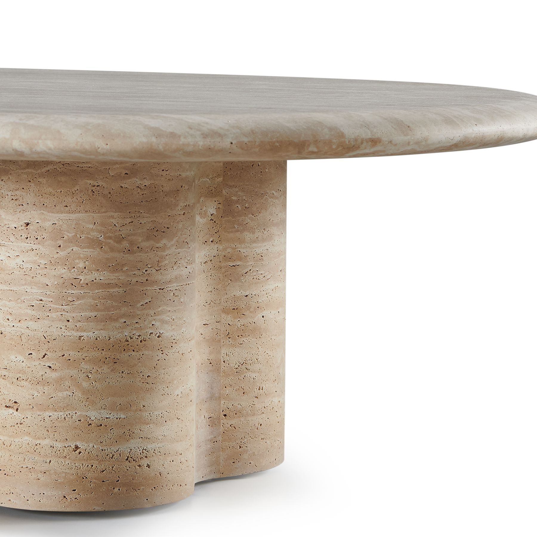 Harbour Porto Travertine Pill Coffee Table - Travertine Natural