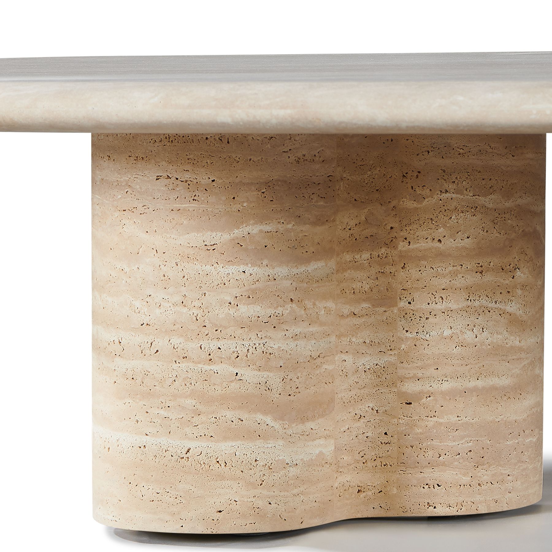 Harbour Porto Travertine Pill Coffee Table - Travertine Natural