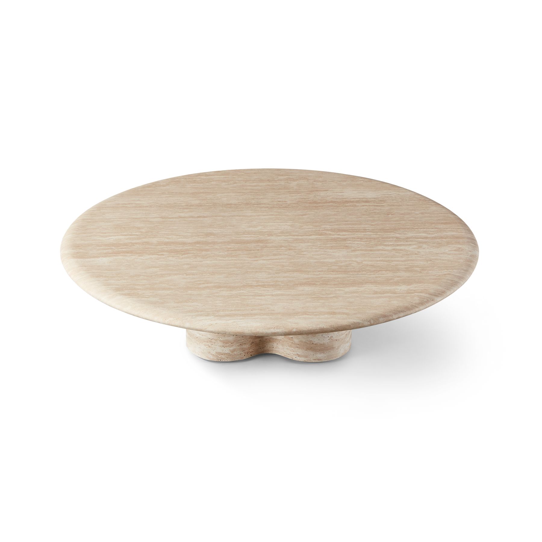 Harbour Porto Travertine Round Coffee Table - Travertine Natural