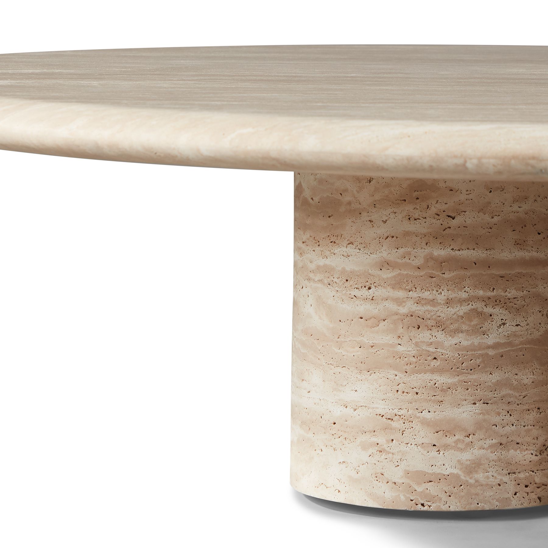 Harbour Porto Travertine Round Coffee Table - Travertine Natural