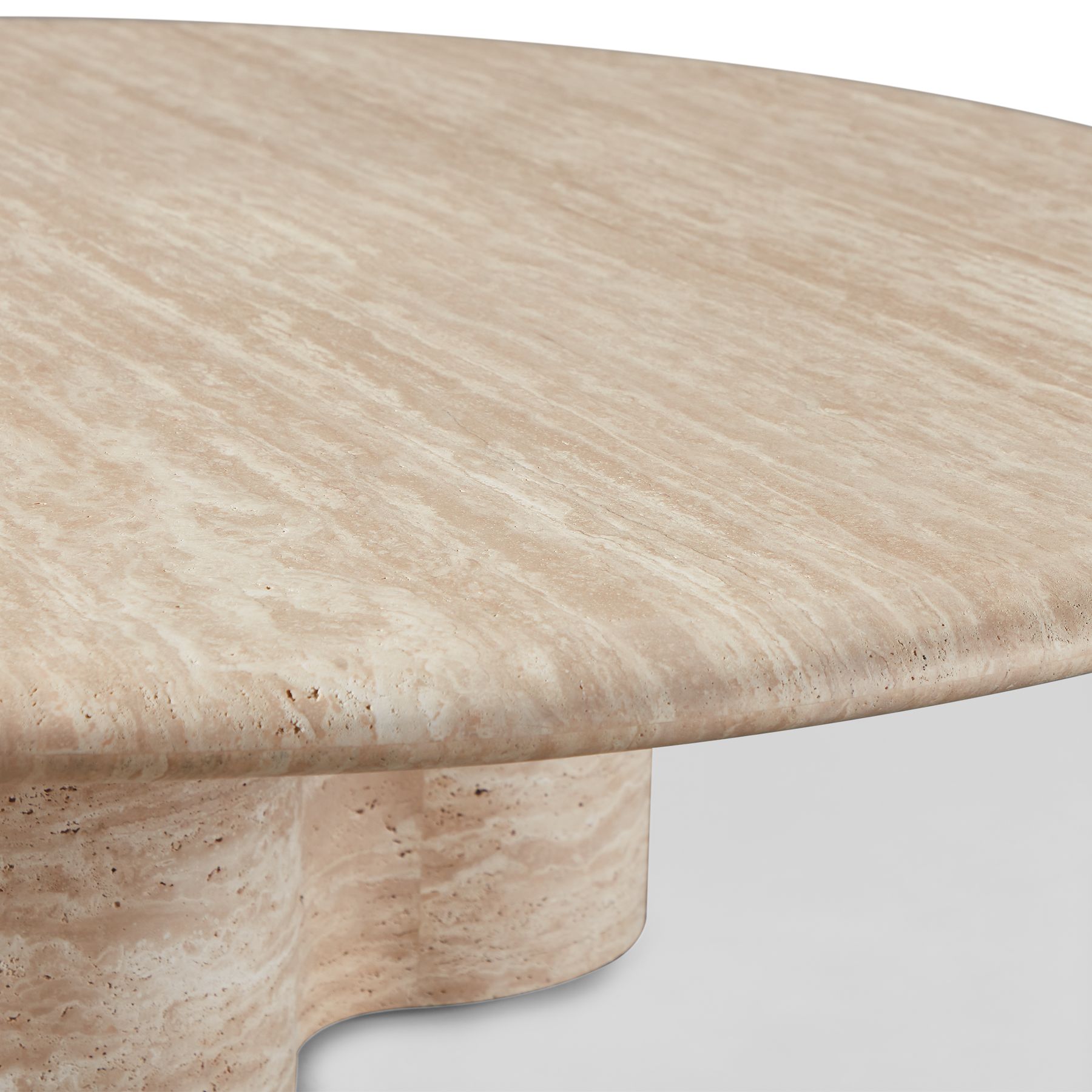 Harbour Porto Travertine Round Coffee Table - Travertine Natural