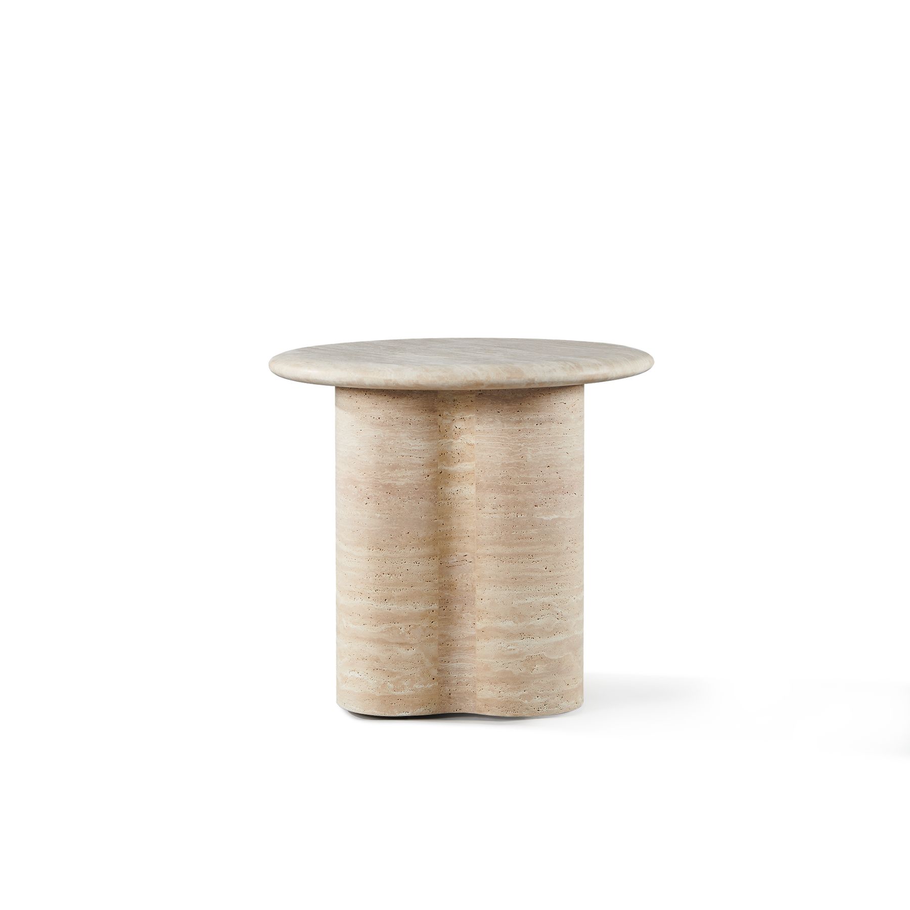 Harbour Porto Travertine Round Side Table - Travertine Natural