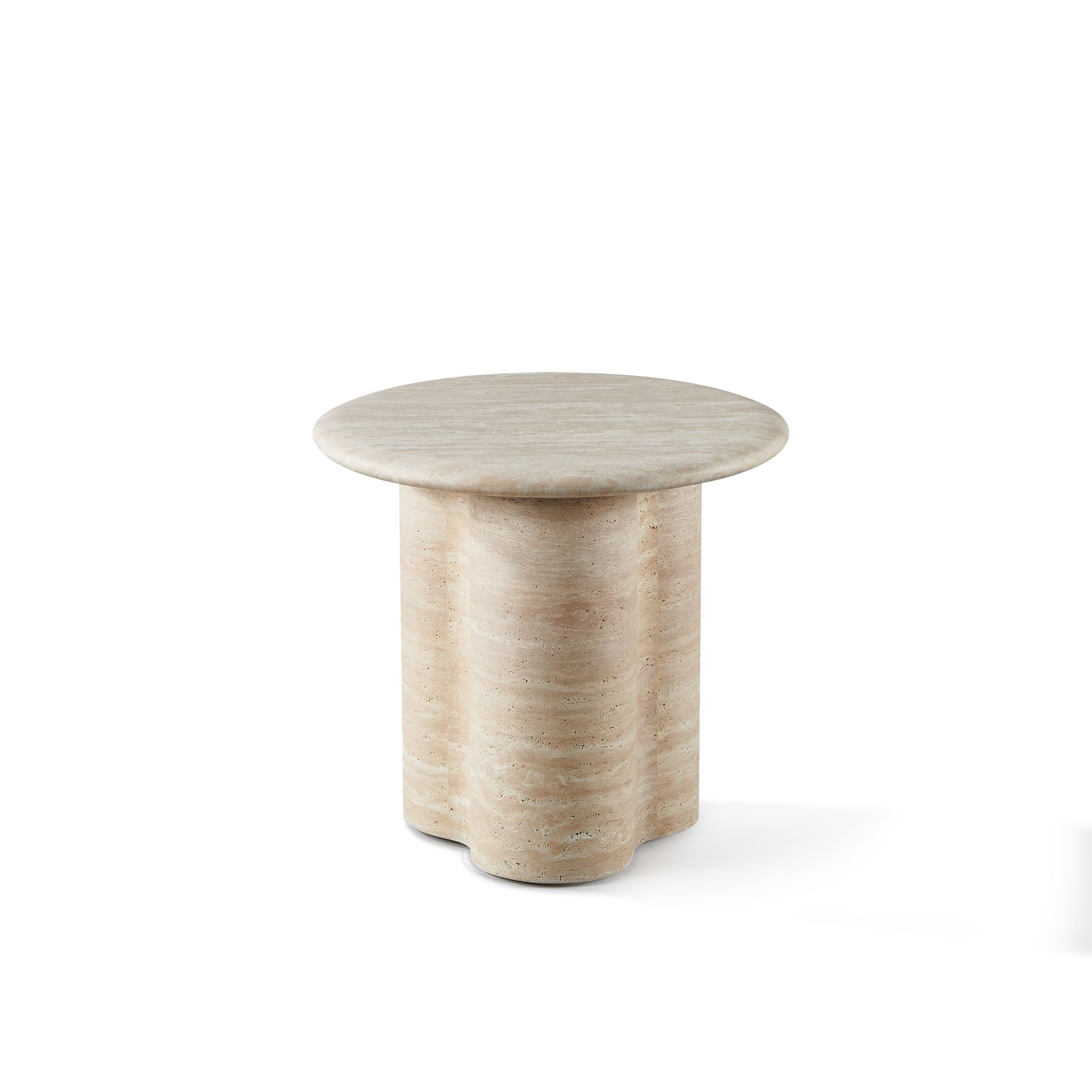 Harbour Porto Travertine Round Side Table - Travertine Natural