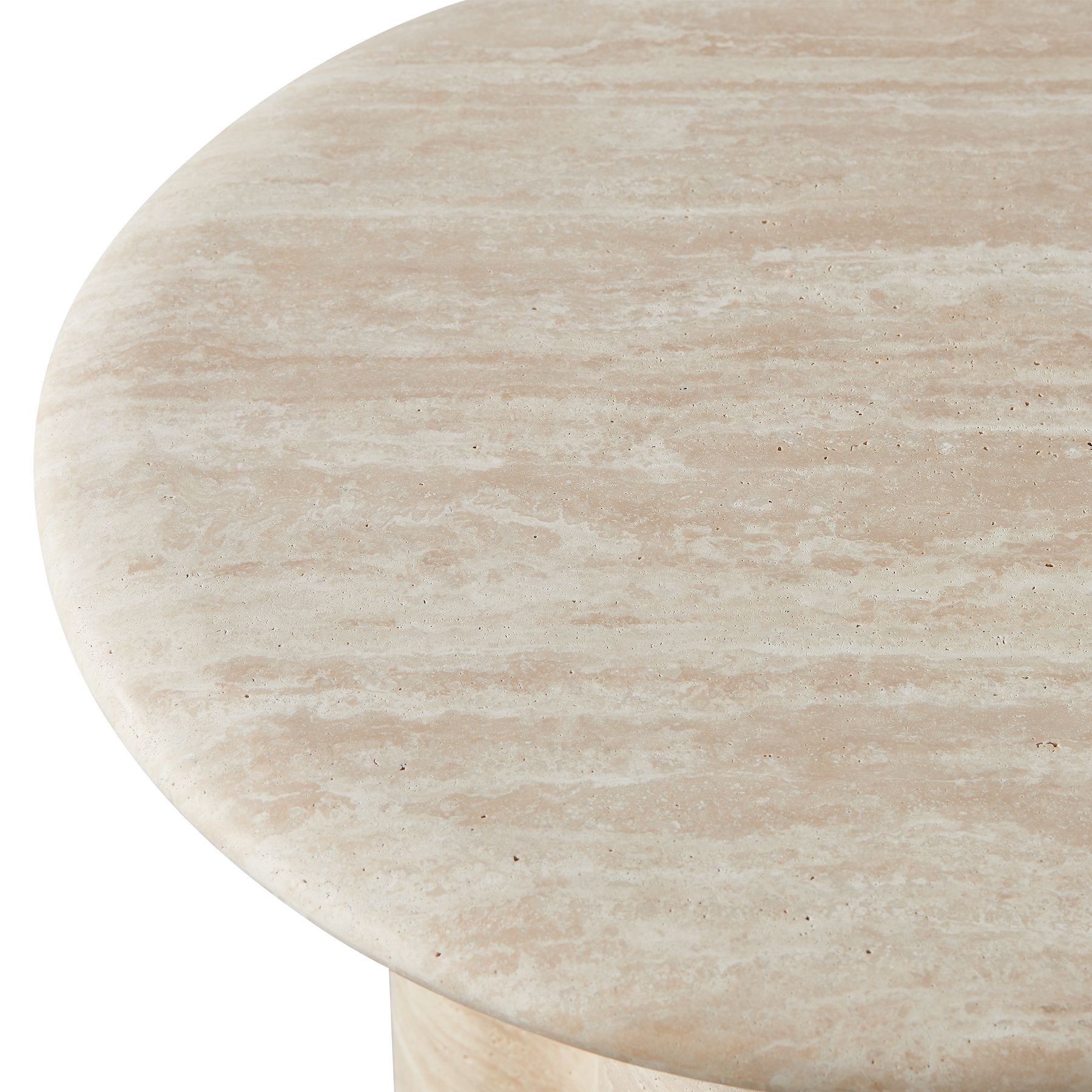 Harbour Porto Travertine Round Side Table - Travertine Natural