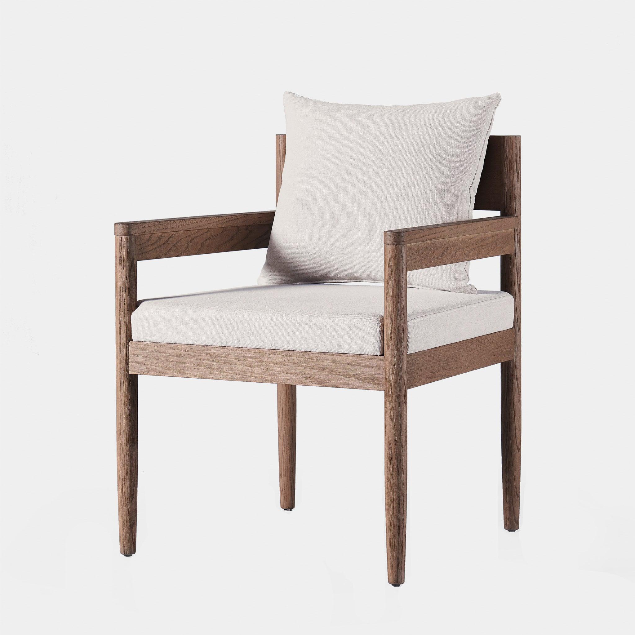 Harbour Rozelle Dining Chair - Oak Brown, Boucle Charcoal