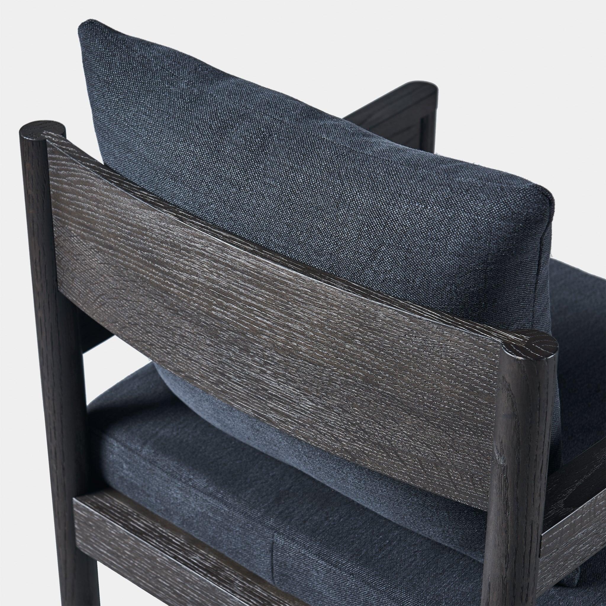 Harbour Rozelle Dining Chair - Oak Brown, Boucle Charcoal