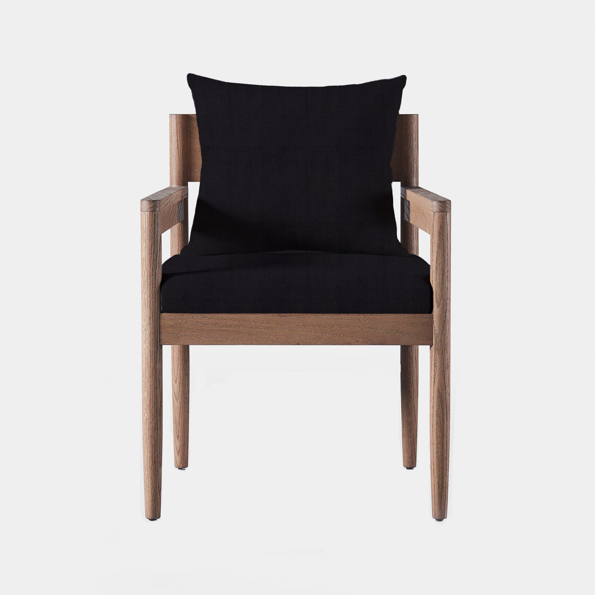 Harbour Rozelle Dining Chair - Oak Brown, Boucle Charcoal