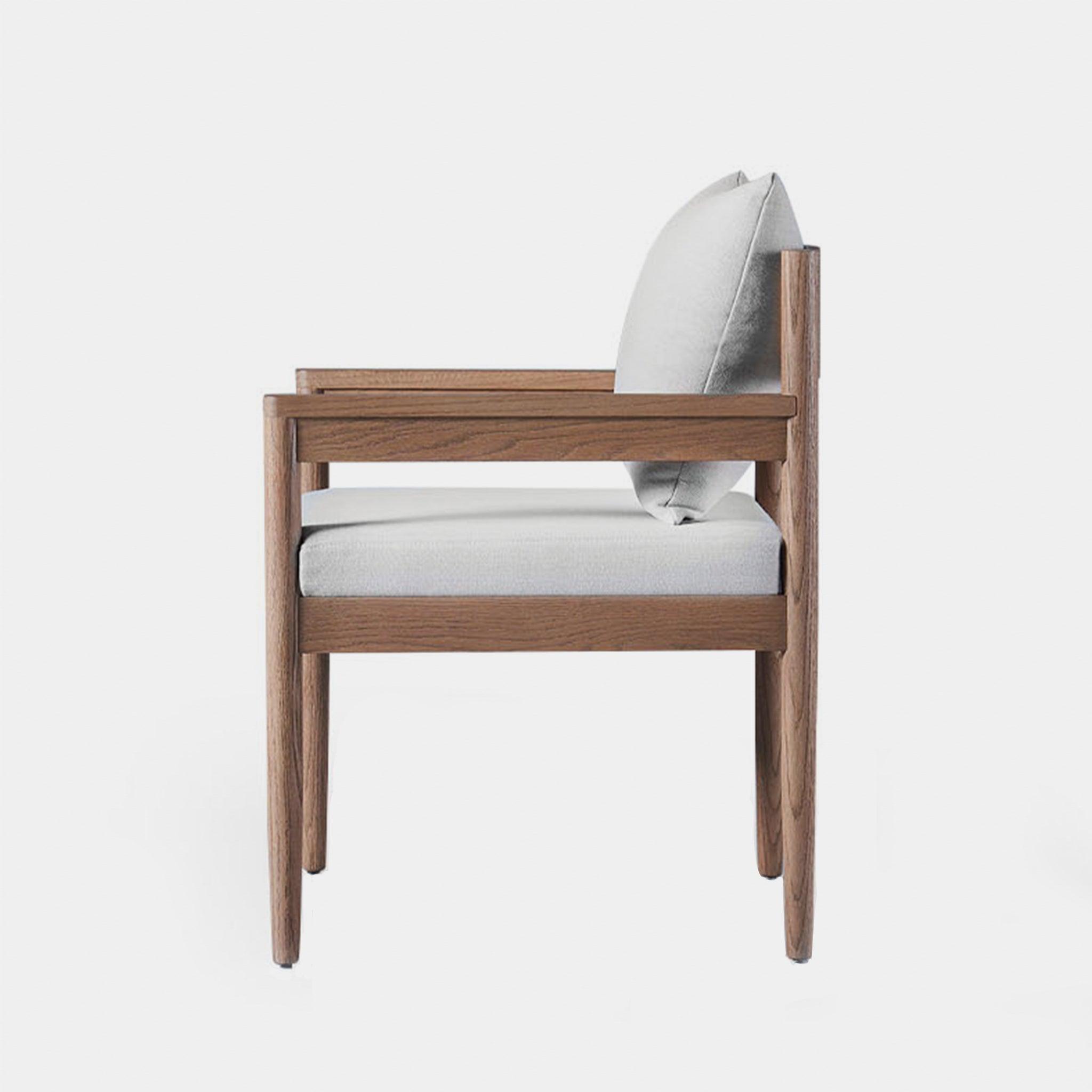 Harbour Rozelle Dining Chair - Oak Brown, Harbour Belgian Linen Cement