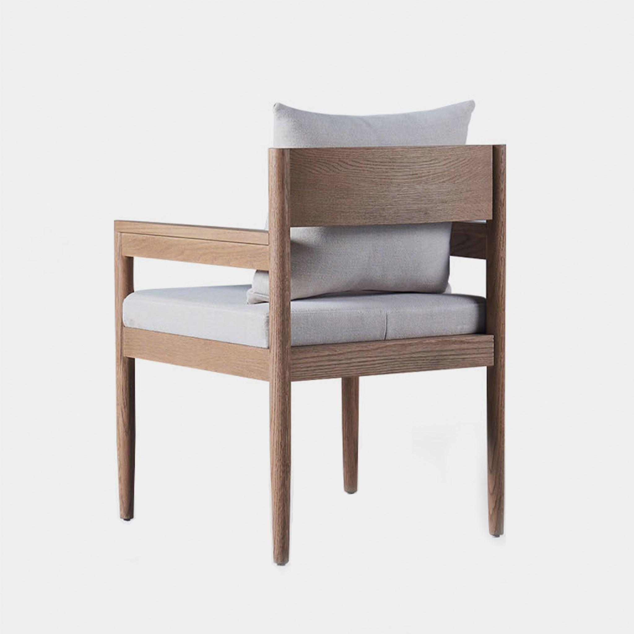 Harbour Rozelle Dining Chair - Oak Brown, Harbour Belgian Linen Cement