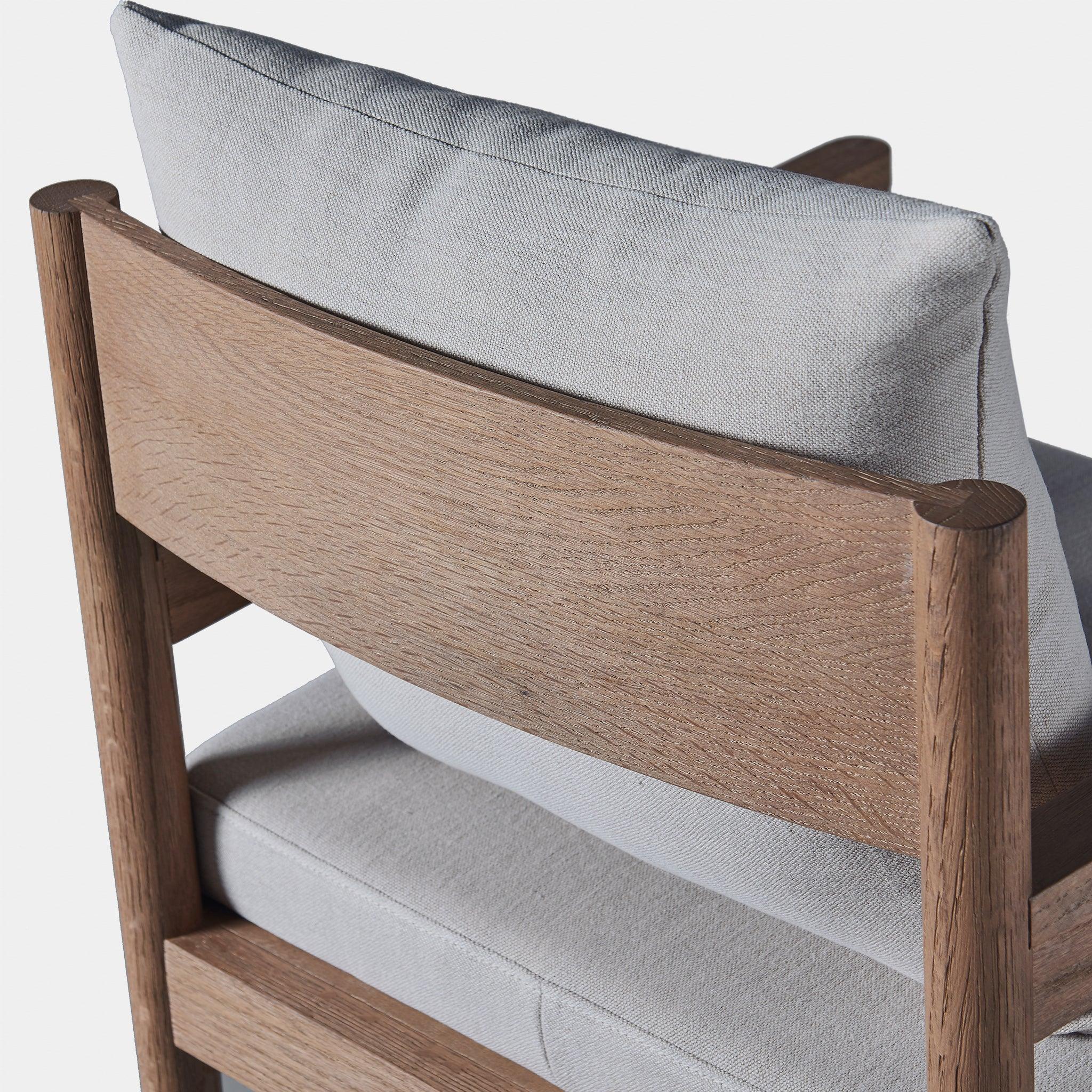 Harbour Rozelle Dining Chair - Oak Brown, Harbour Belgian Linen Cement