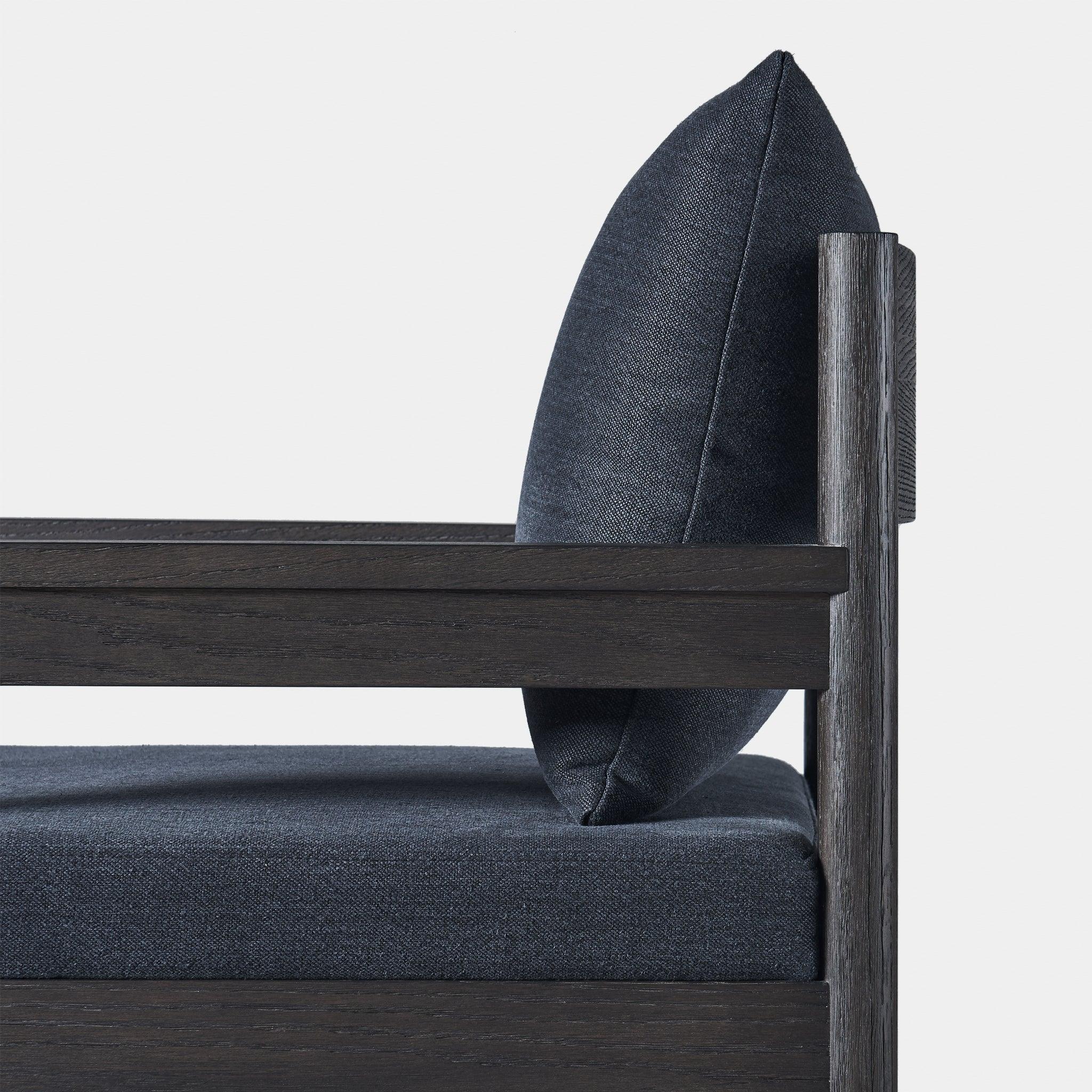 Harbour Rozelle Dining Chair - Oak Brown, Harbour Belgian Linen Dark Navy