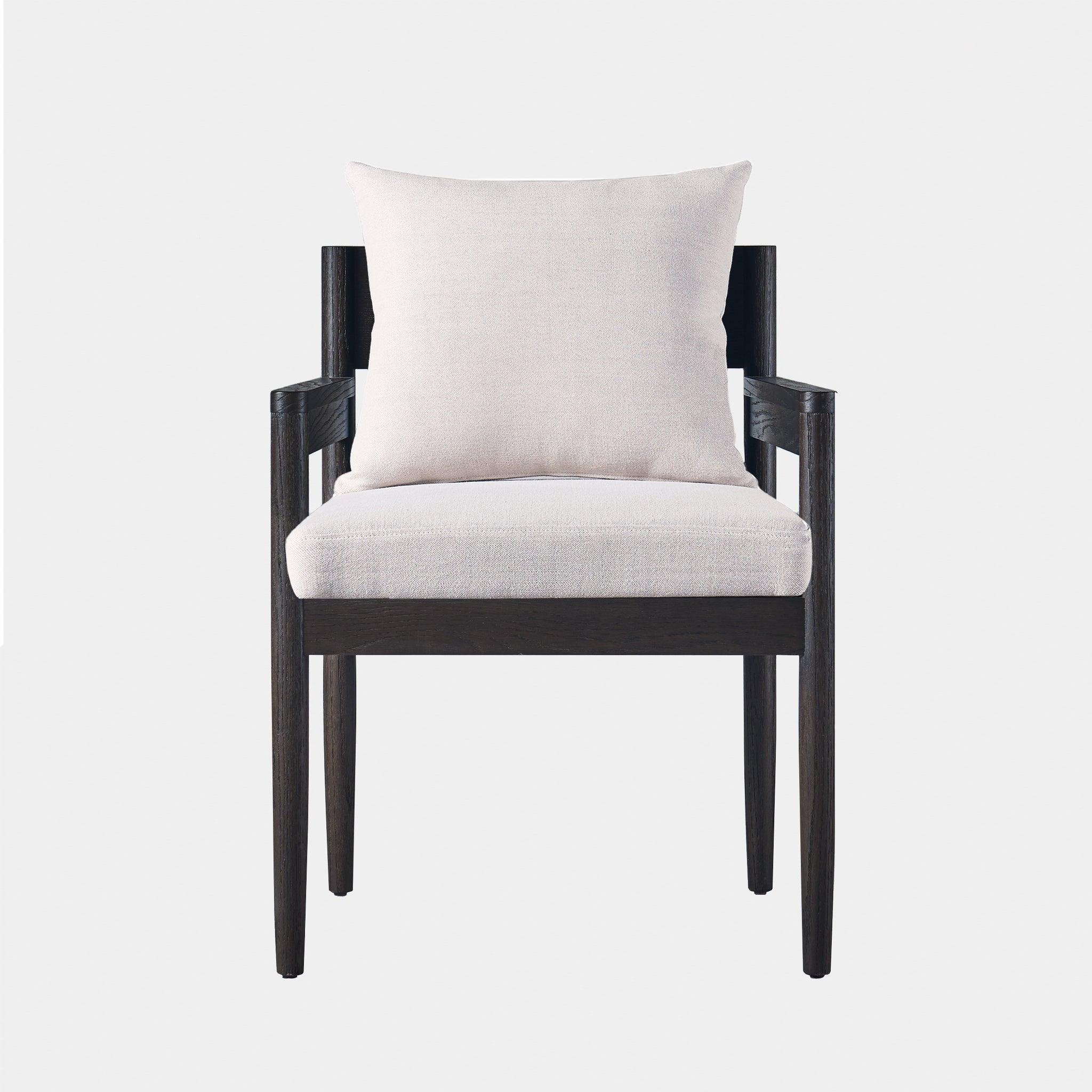 Harbour Rozelle Dining Chair - Oak Natural, Harbour Belgian Linen Dark Navy