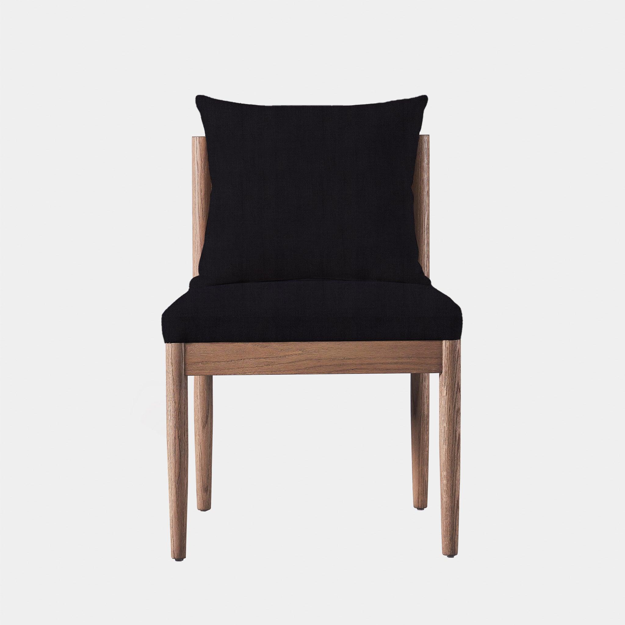 Harbour Rozelle Armless Dining Chair - Oak Brown, Boucle Charcoal