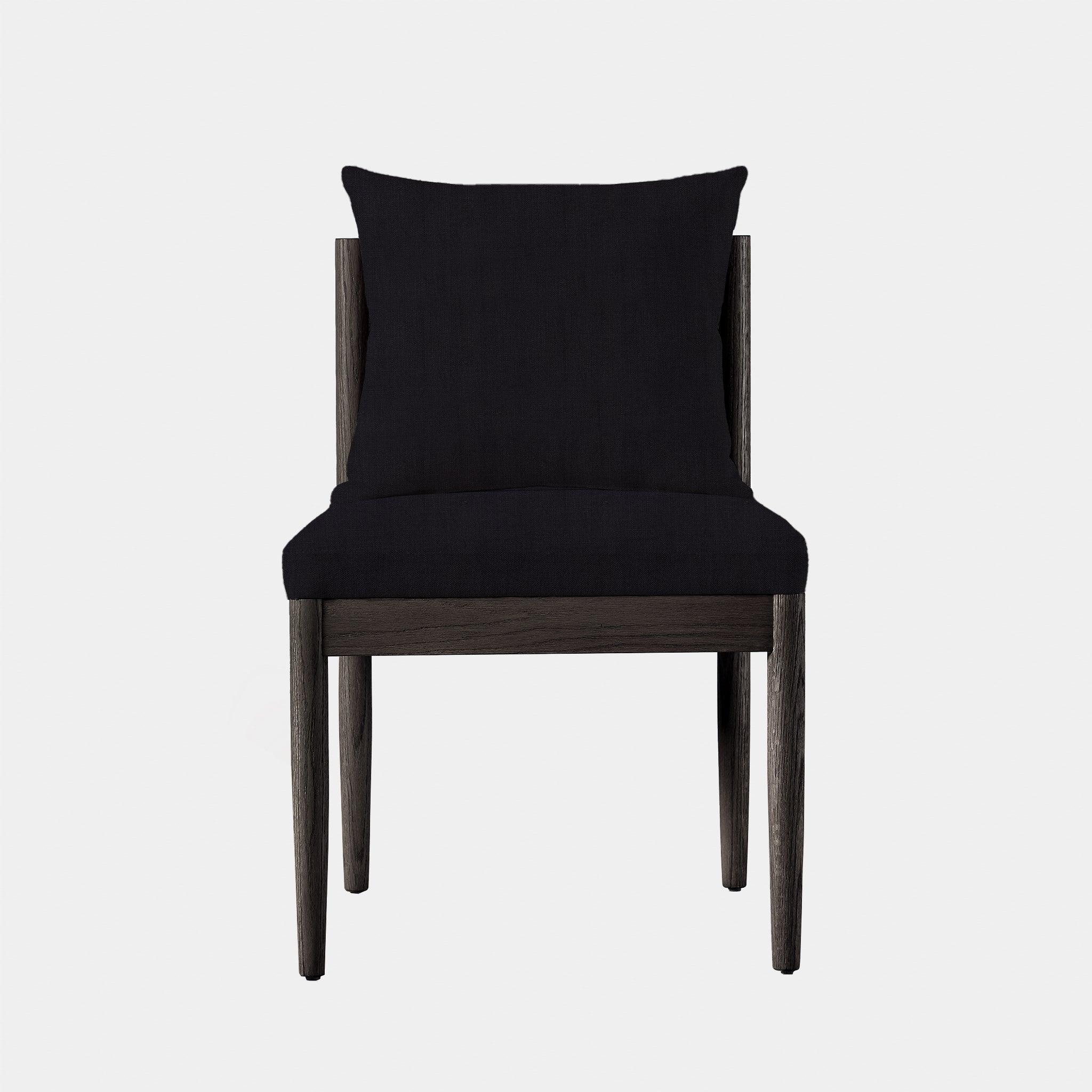 Harbour Rozelle Armless Dining Chair - Oak Brown, Boucle Charcoal