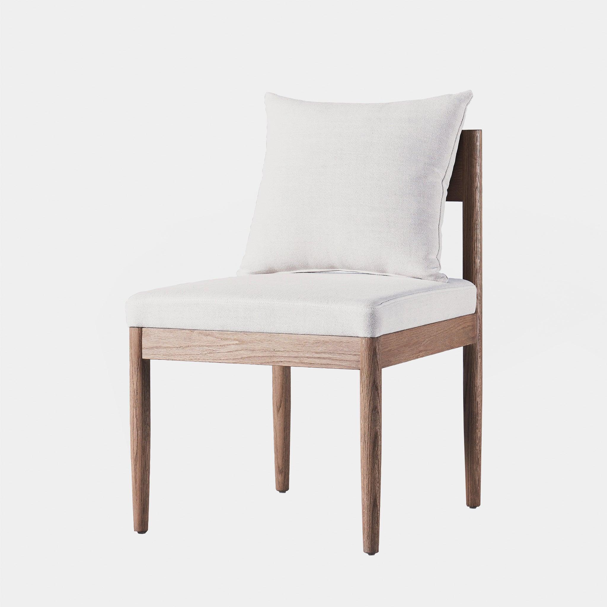 Harbour Rozelle Armless Dining Chair - Oak Brown, Boucle Ivory