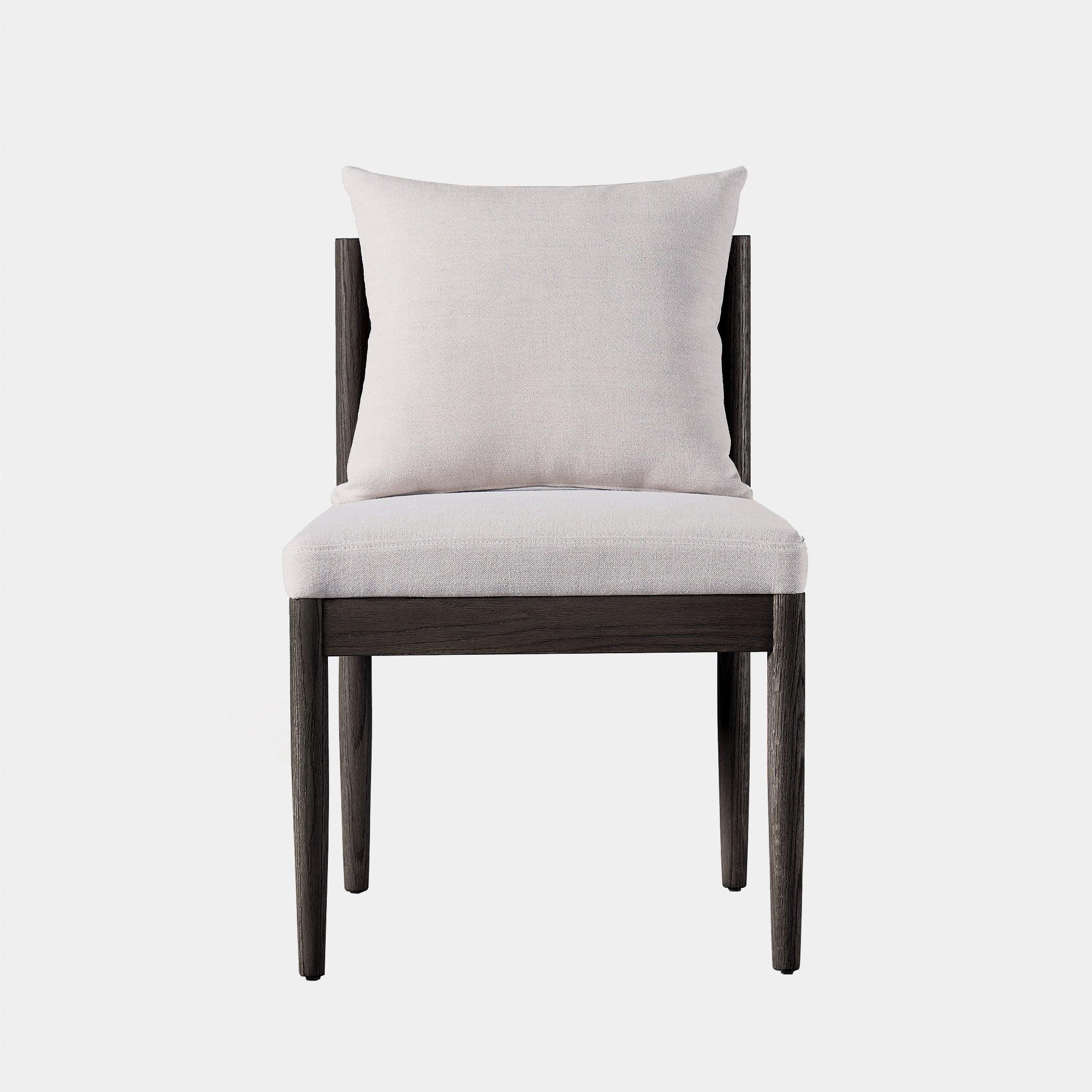 Harbour Rozelle Armless Dining Chair - Oak Brown, Harbour Belgian Linen Dark Navy