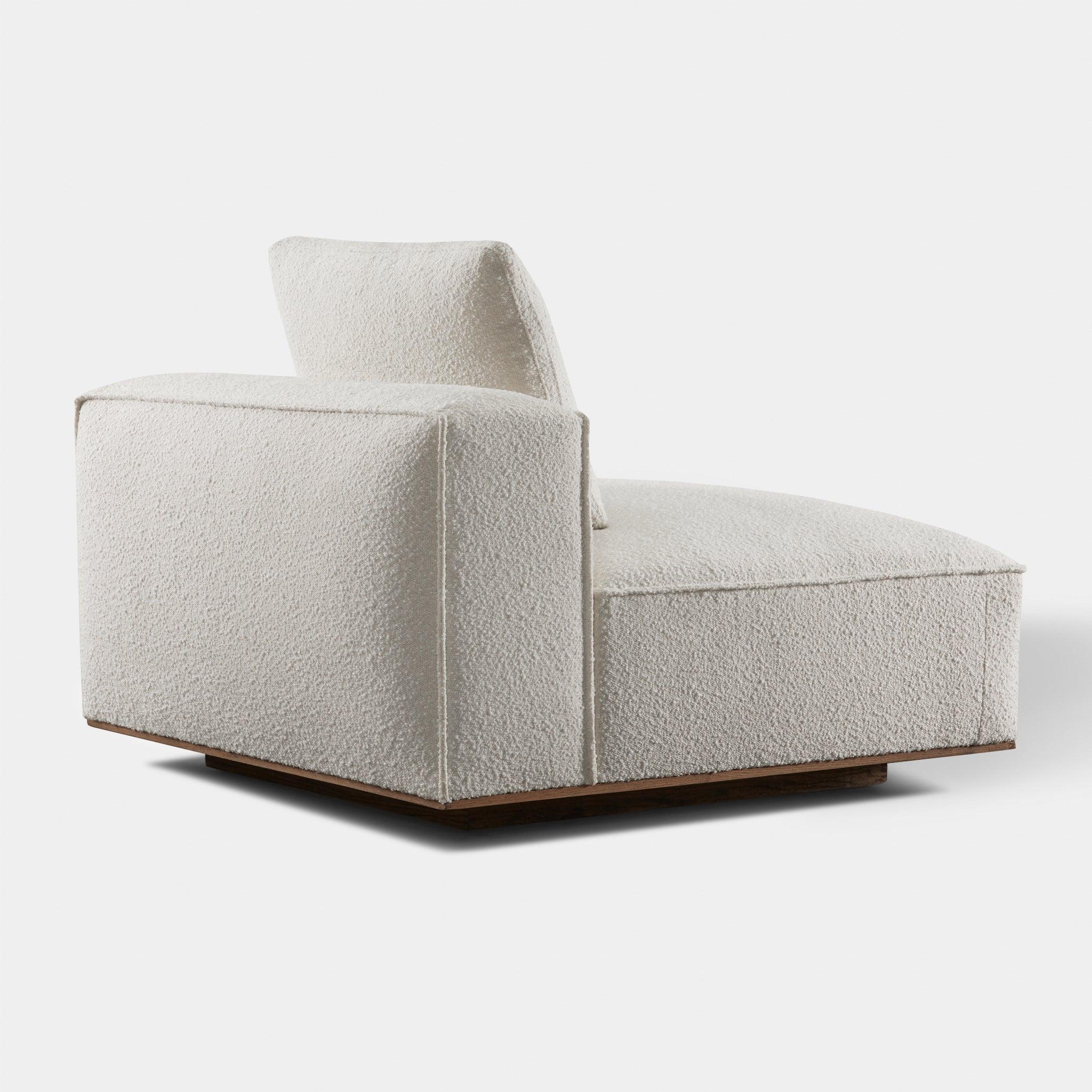 Harbour Santorini Armless Single - Oak Brown, Harbour Belgian Linen Cement