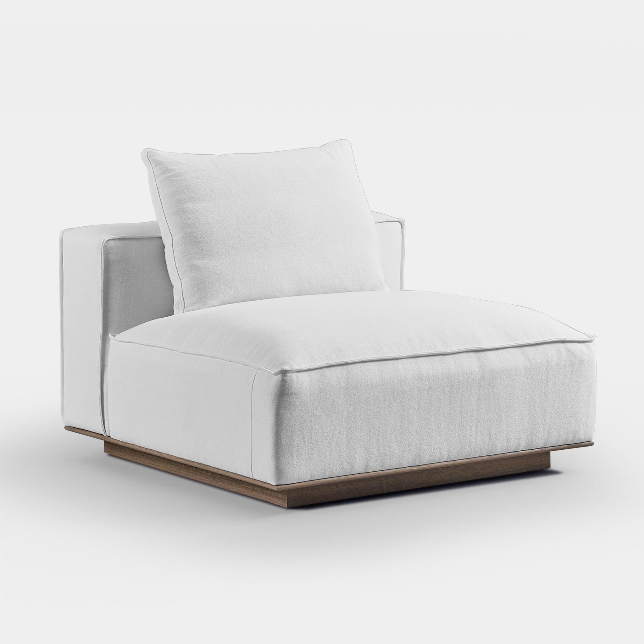 Harbour Santorini Armless Single - Oak Natural, Harbour Belgian Linen Mushroom