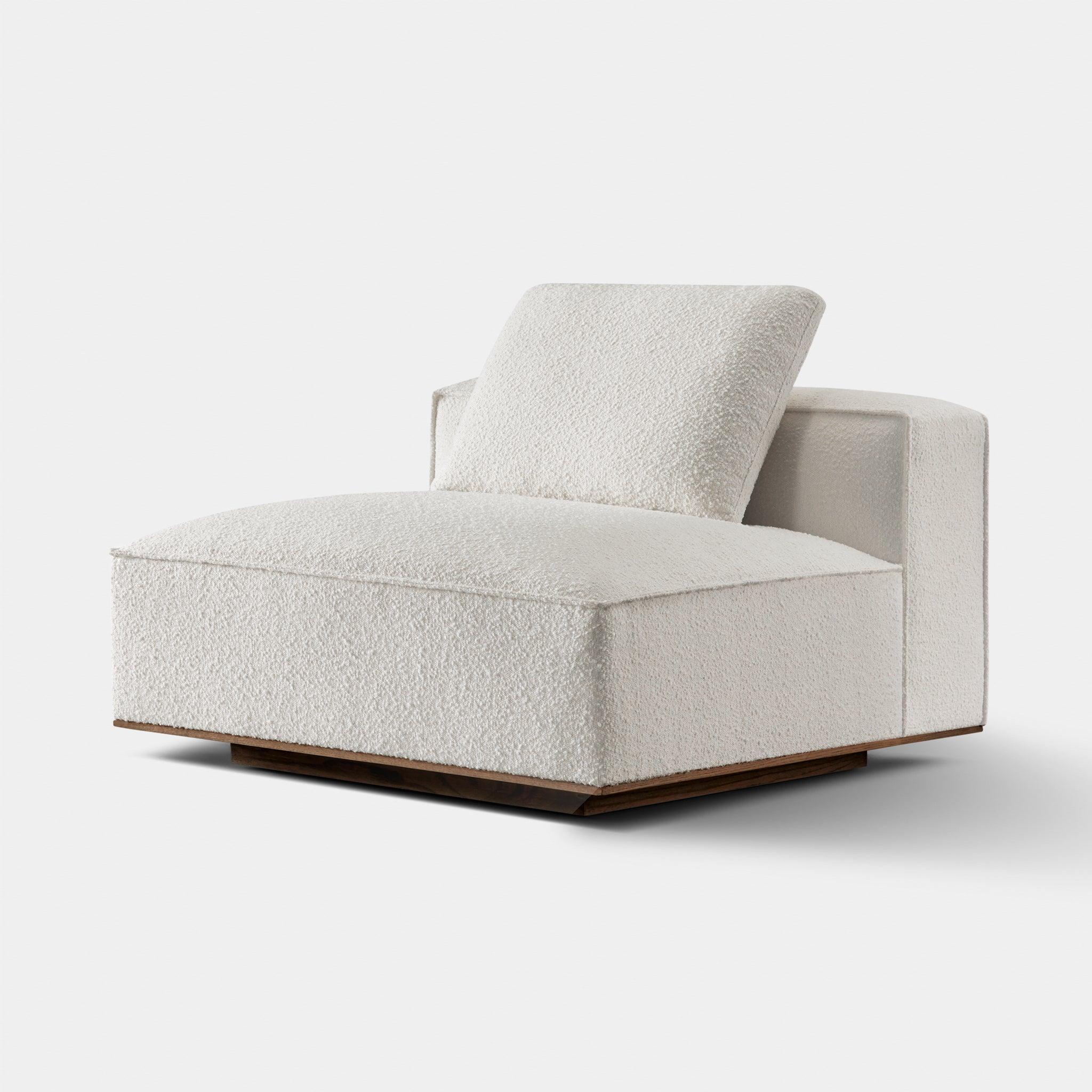 Harbour Santorini Armless Single - Oak Natural, Harbour Belgian Linen Mushroom