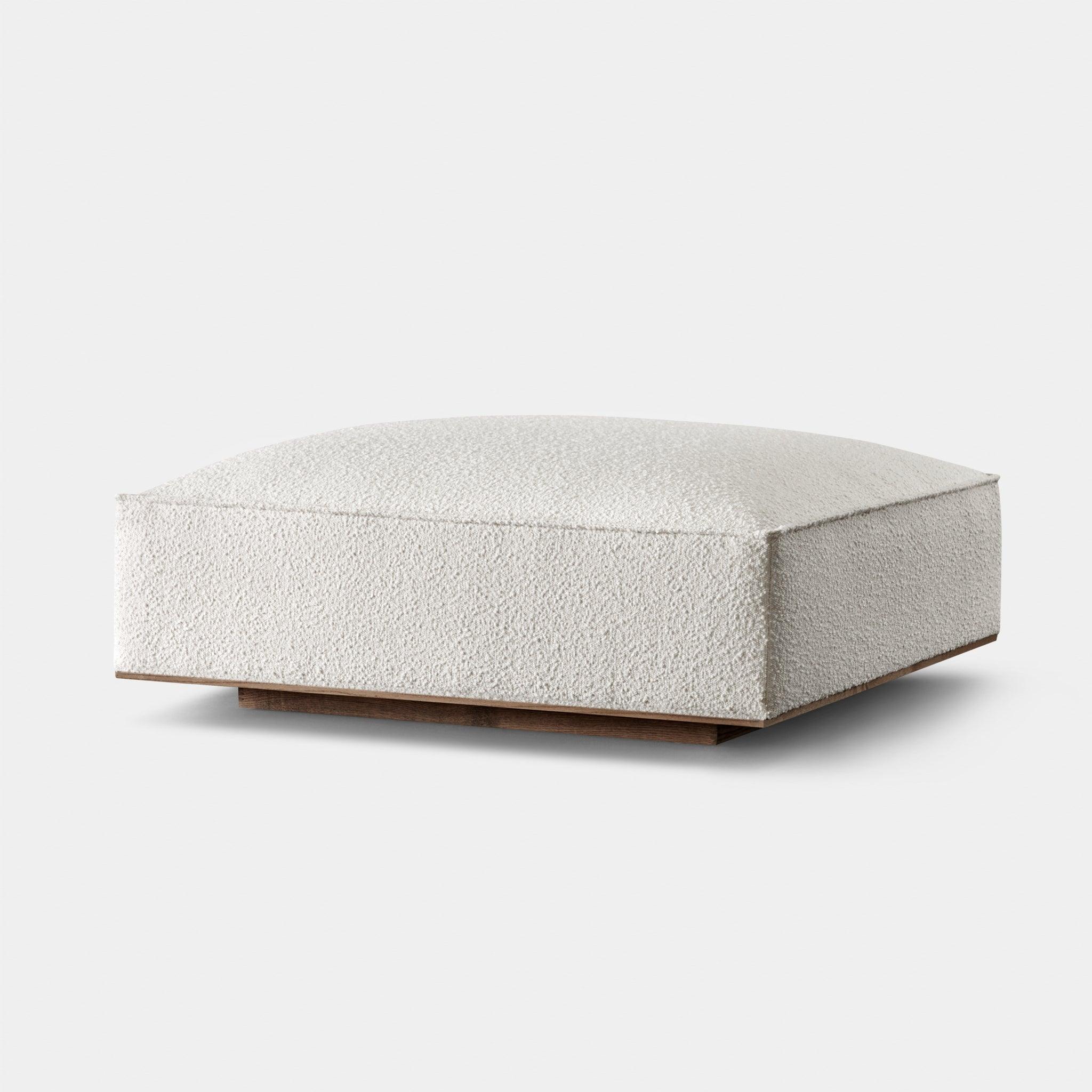 Harbour™ Santorini Ottoman - Oak Brown, Harbour Belgian Linen White