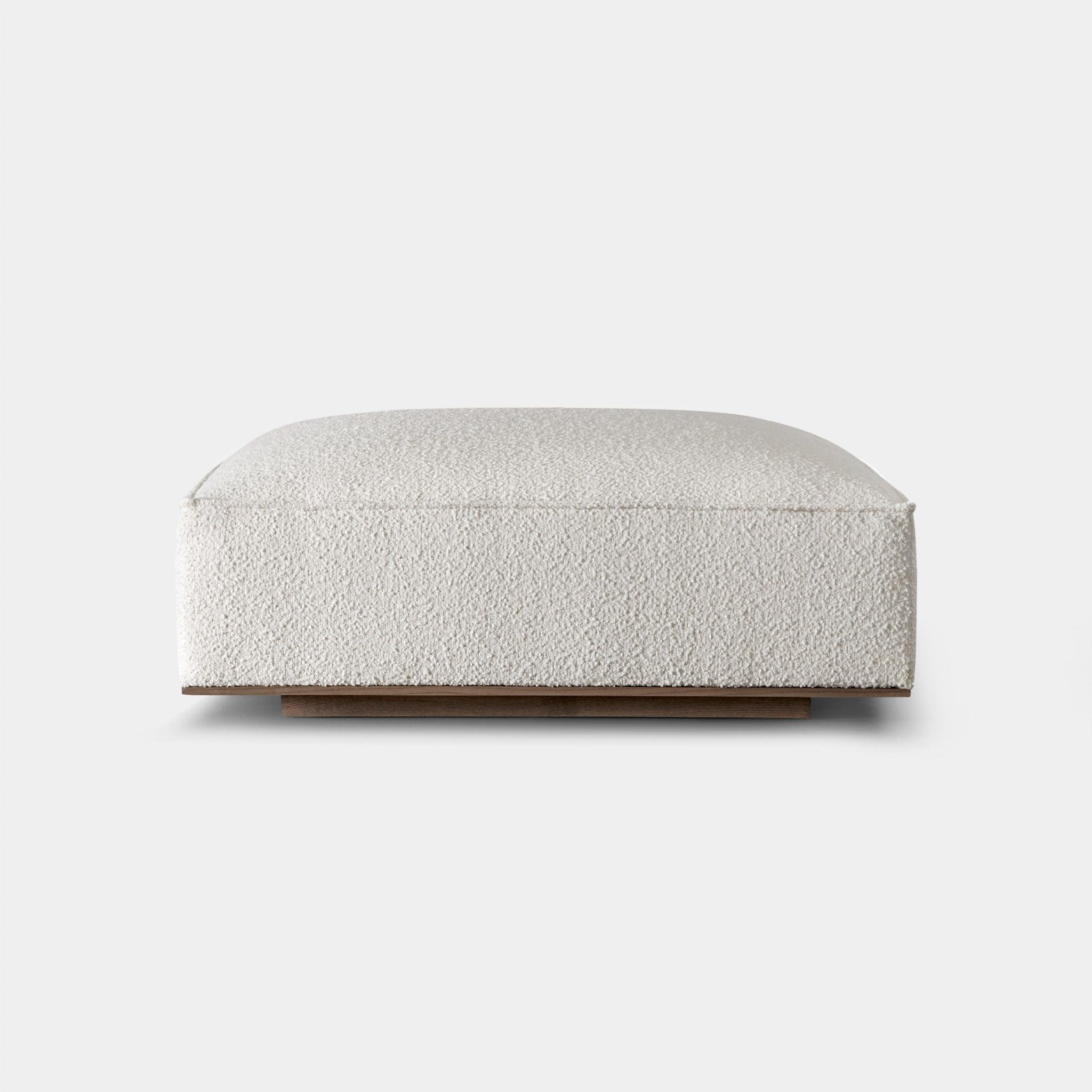 Harbour Santorini Ottoman - Oak Natural, Harbour Belgian Linen Mushroom