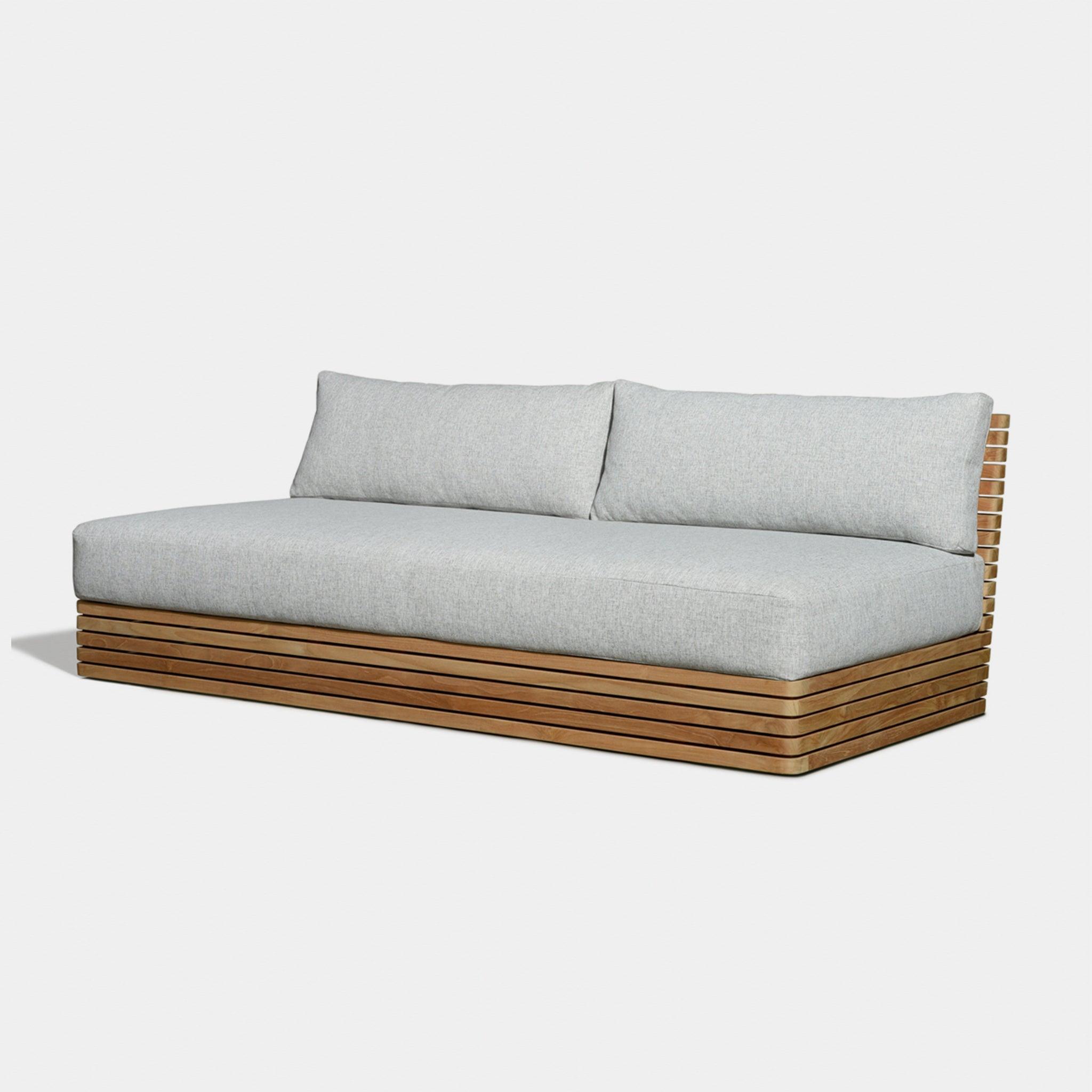 Harbour Tahiti 2 Seat Armless Sofa - Teak Natural, Panama Marble