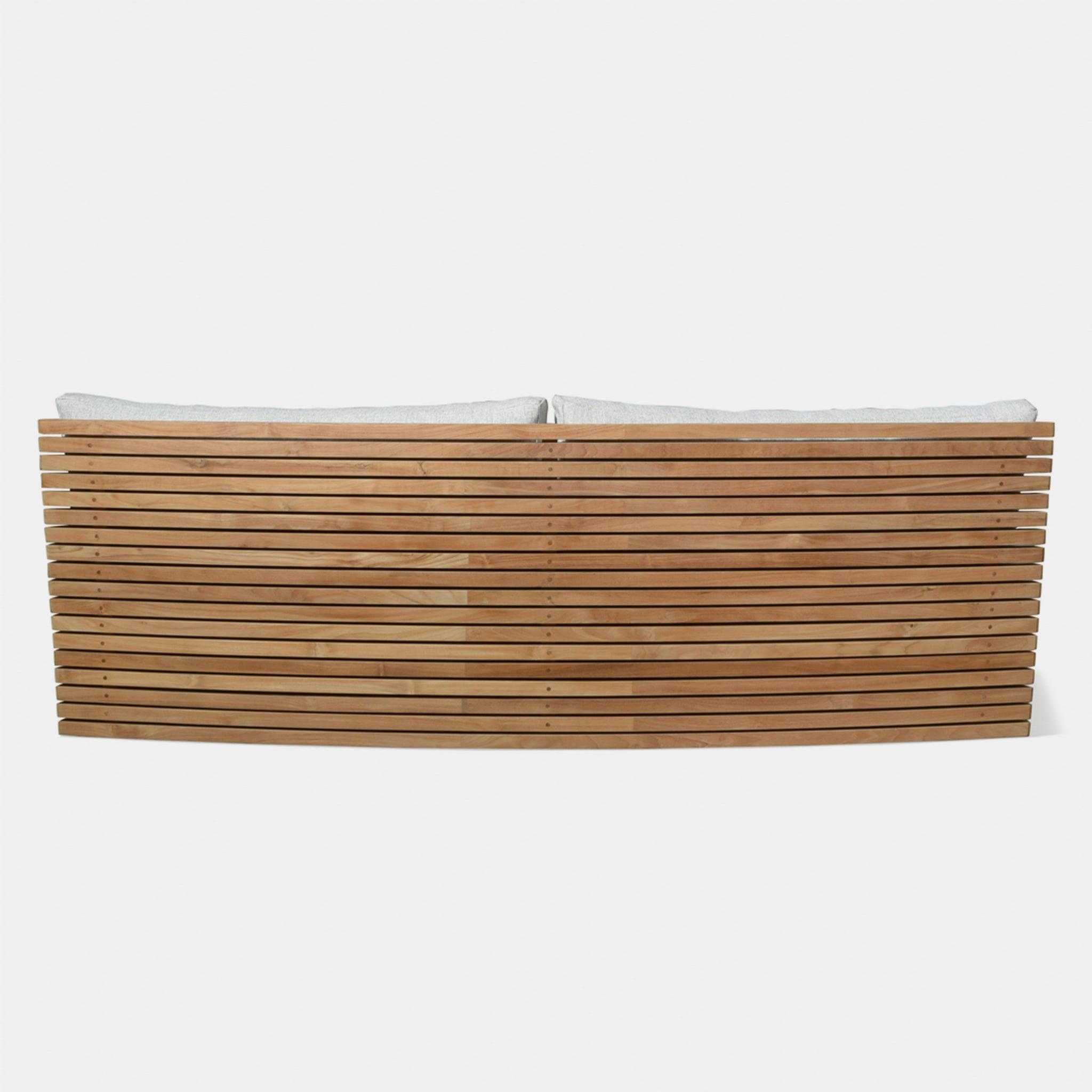 Harbour Tahiti Curved 2 Seat Sofa - Teak Natural, Panama Blanco