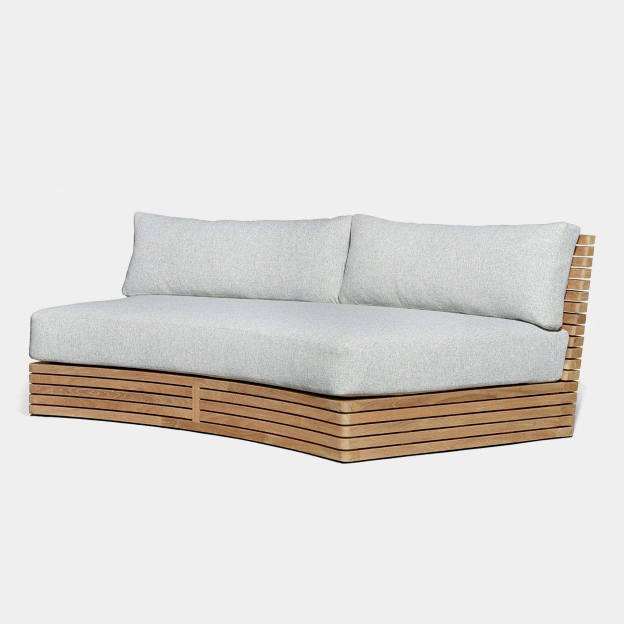 Harbour Tahiti Curved 2 Seat Sofa - Teak Natural, Panama Cloud