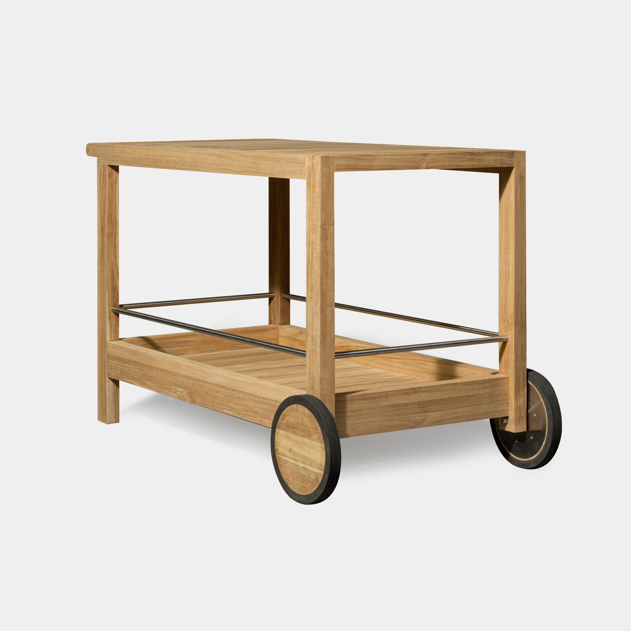 Harbour Tavola Teak Slatted Bar Cart - Teak Natural