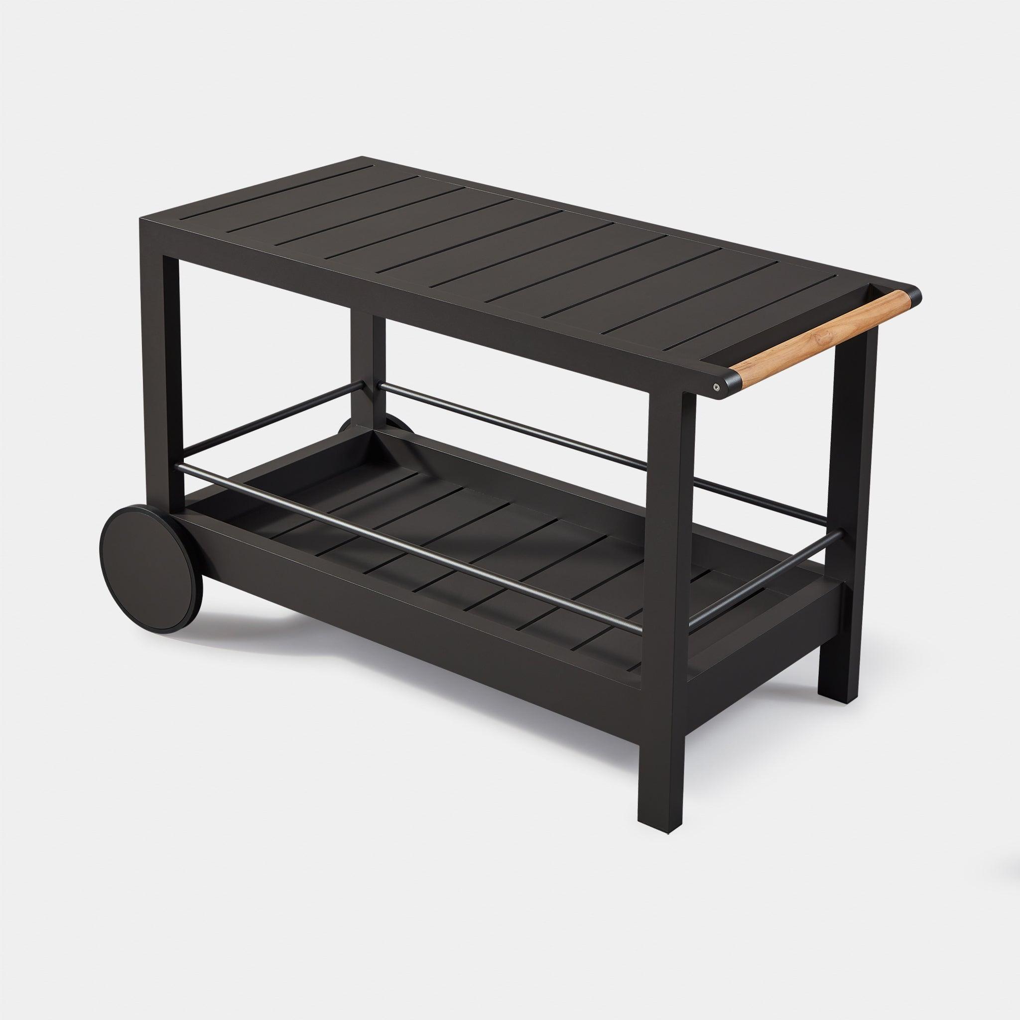 Harbour Tavola Slatted Bar Cart - Aluminum Asteroid