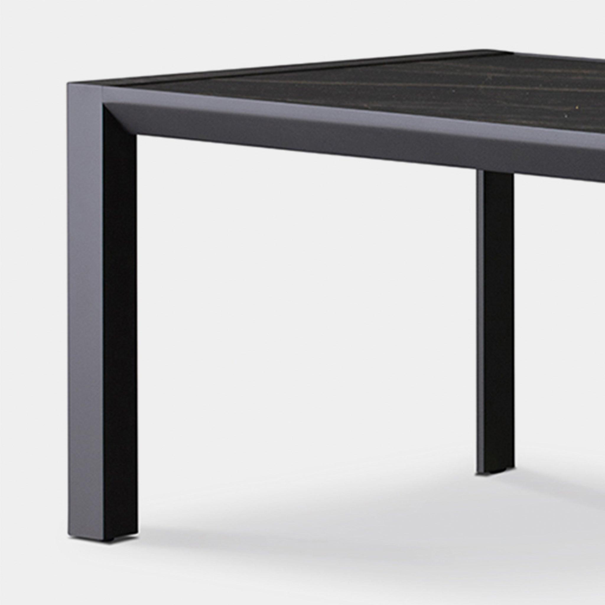 Harbour Vaucluse Dining Table 81" - Aluminum Asteroid, Laminam Noir