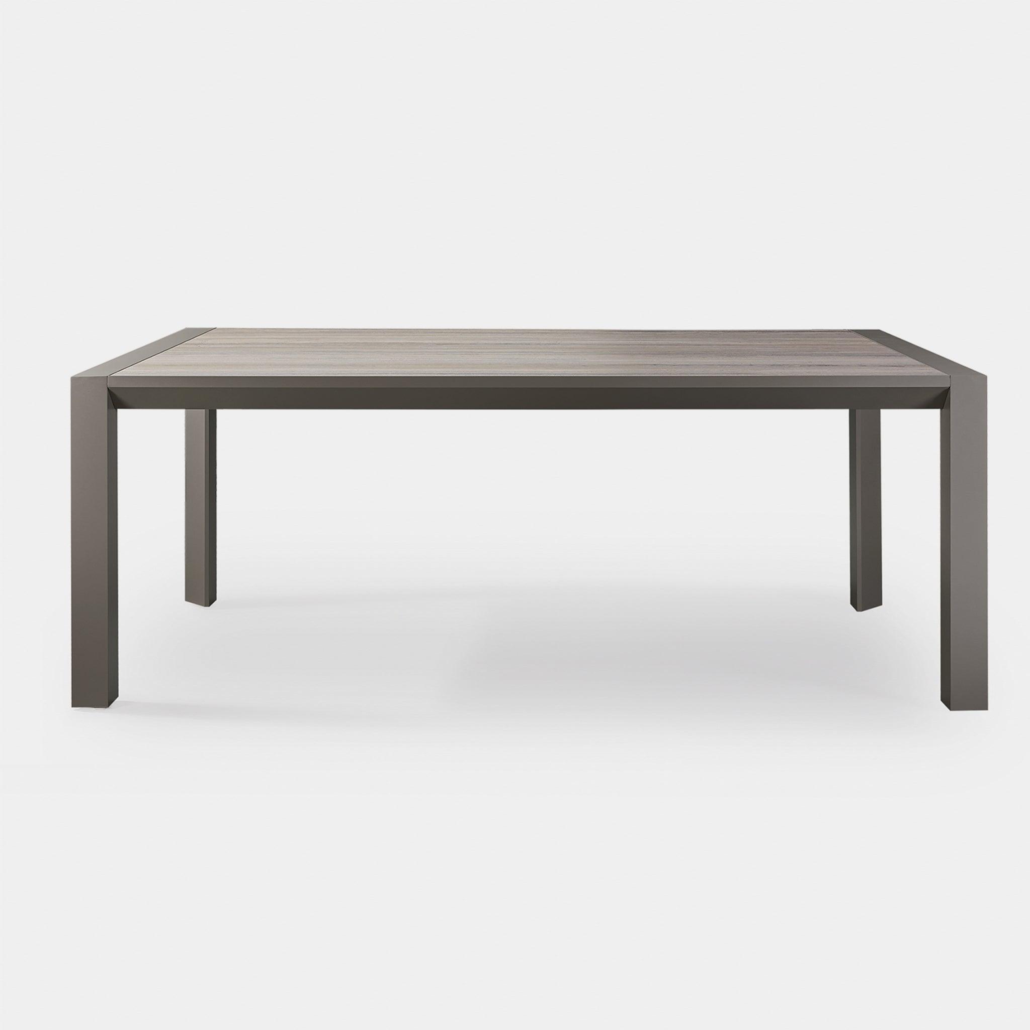 Harbour Vaucluse Dining Table 81" - Aluminum Asteroid, Laminam Noir