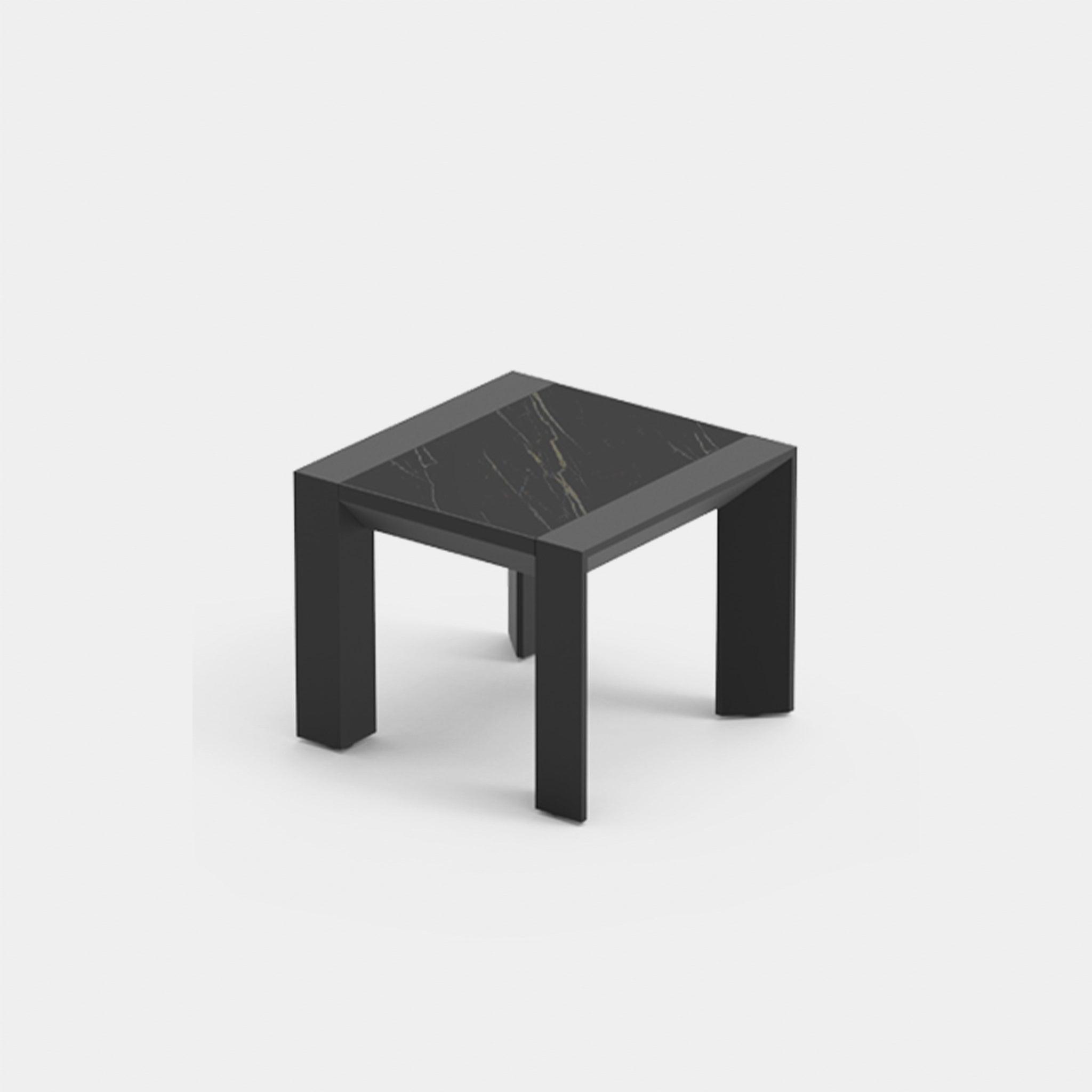 Harbour Vaucluse Side Table - Aluminum Asteroid, Laminam Noir