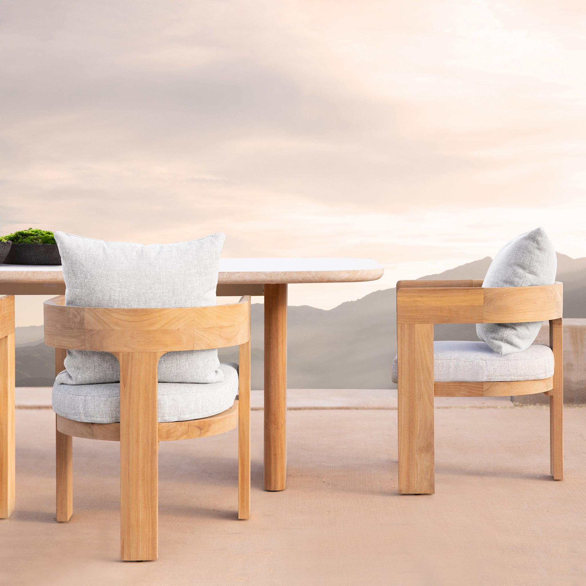 Harbour Victoria Teak Dining Chair - Teak Natural, Panama Marble