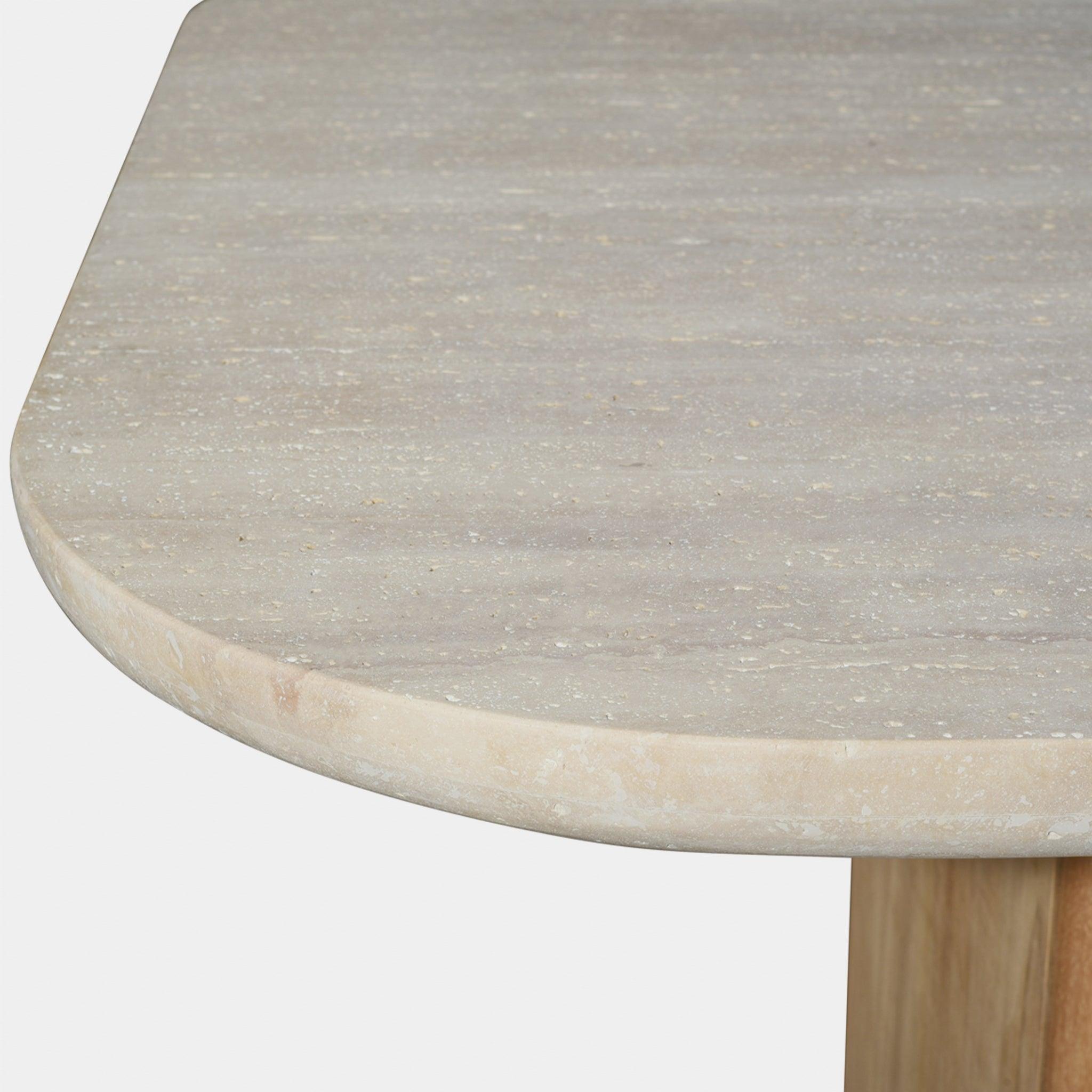 Harbour Victoria Teak Dining Table 2000 - Teak Natural, Travertine Cream