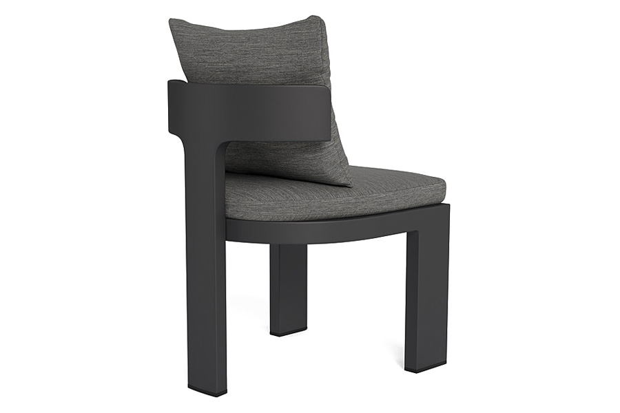 Harbour Victoria Armless Dining Chair - Aluminum Asteroid, Lisos Grafito