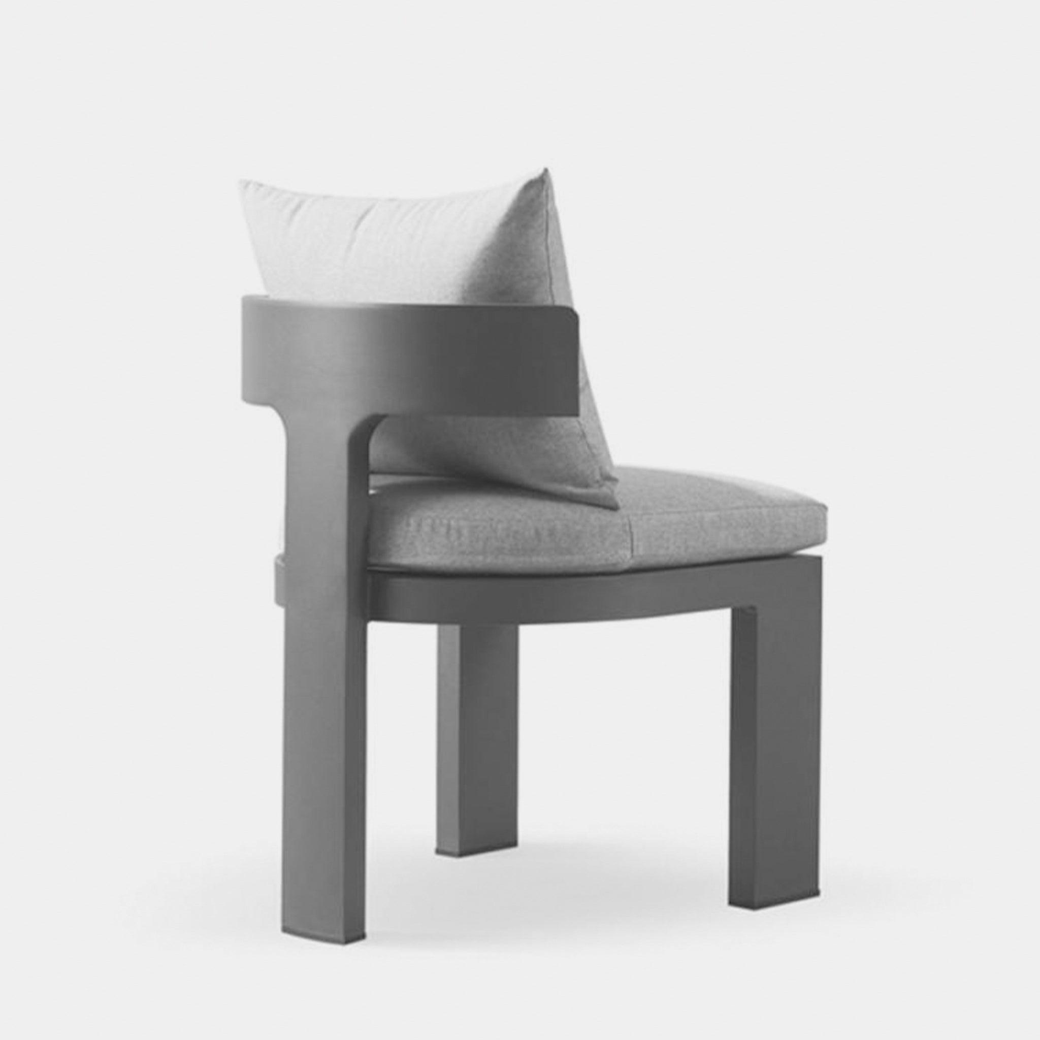 Harbour Victoria Armless Dining Chair - Aluminum Asteroid, Siesta Indigo