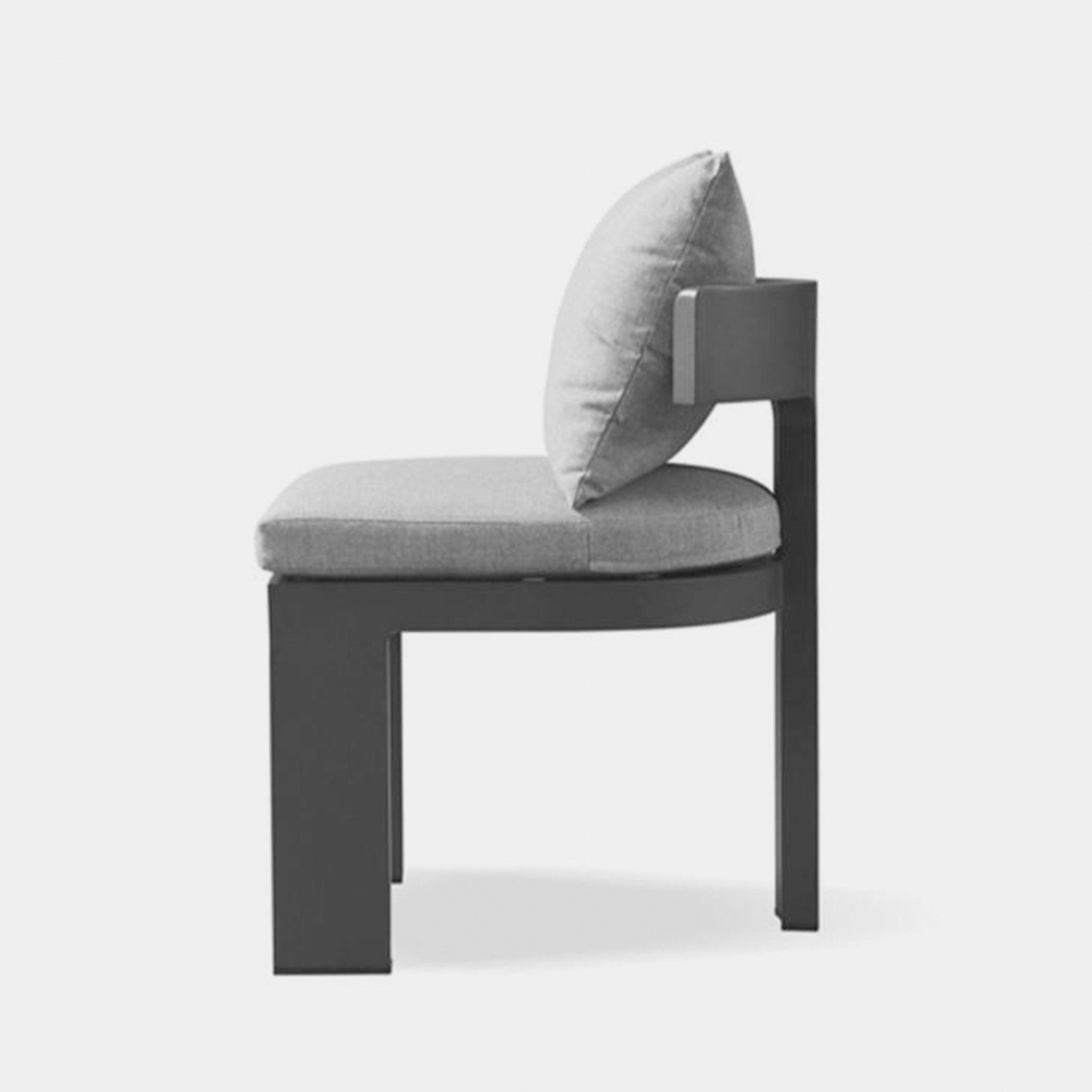 Harbour Victoria Armless Dining Chair - Aluminum Taupe, Siesta Indigo