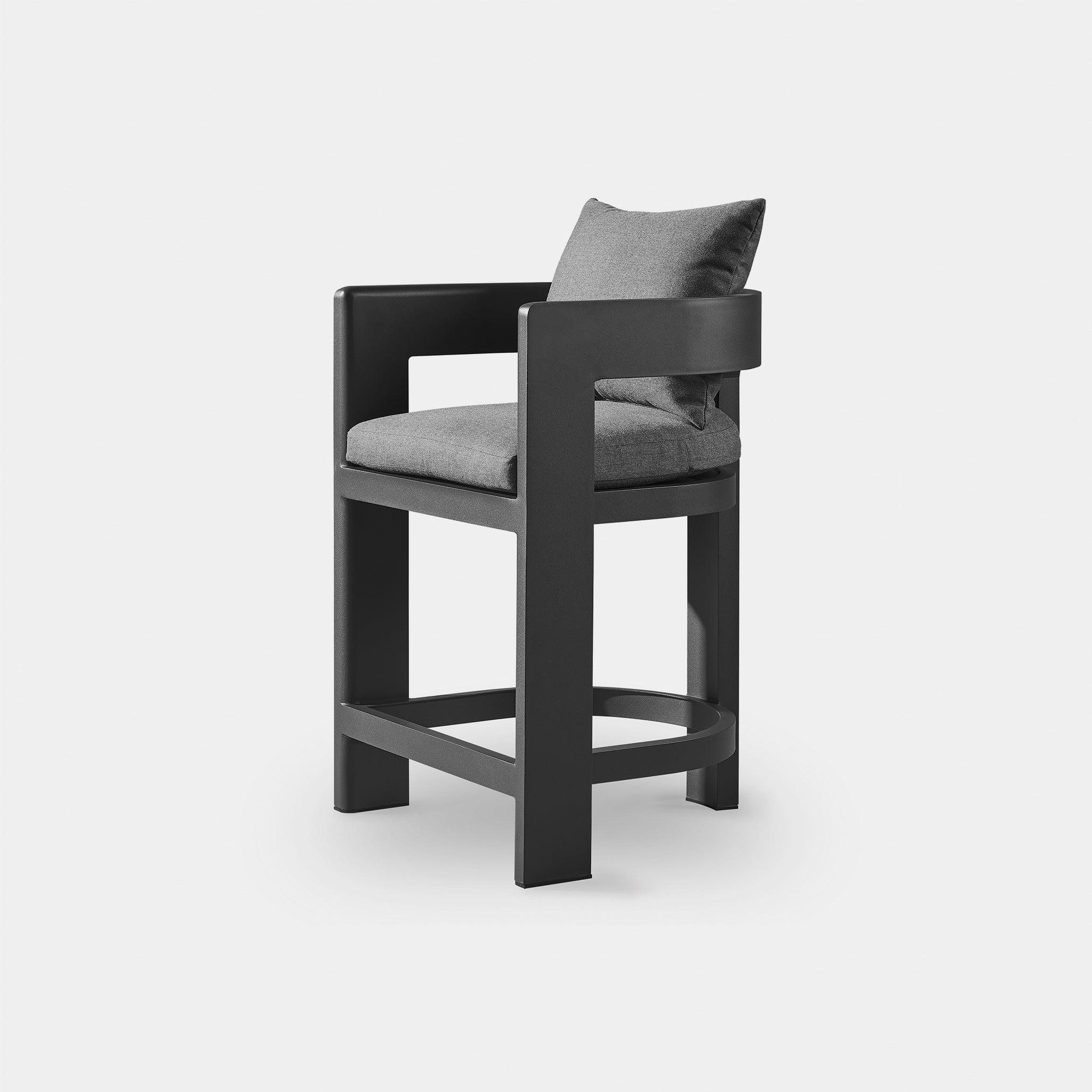 Harbour Victoria Counter Stool - Aluminum Taupe, Siesta Indigo