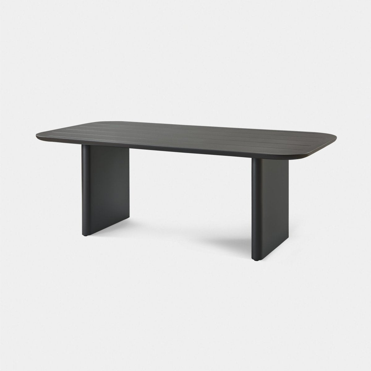 Harbour Victoria Slatted Dining Table 81" - Aluminum Asteroid