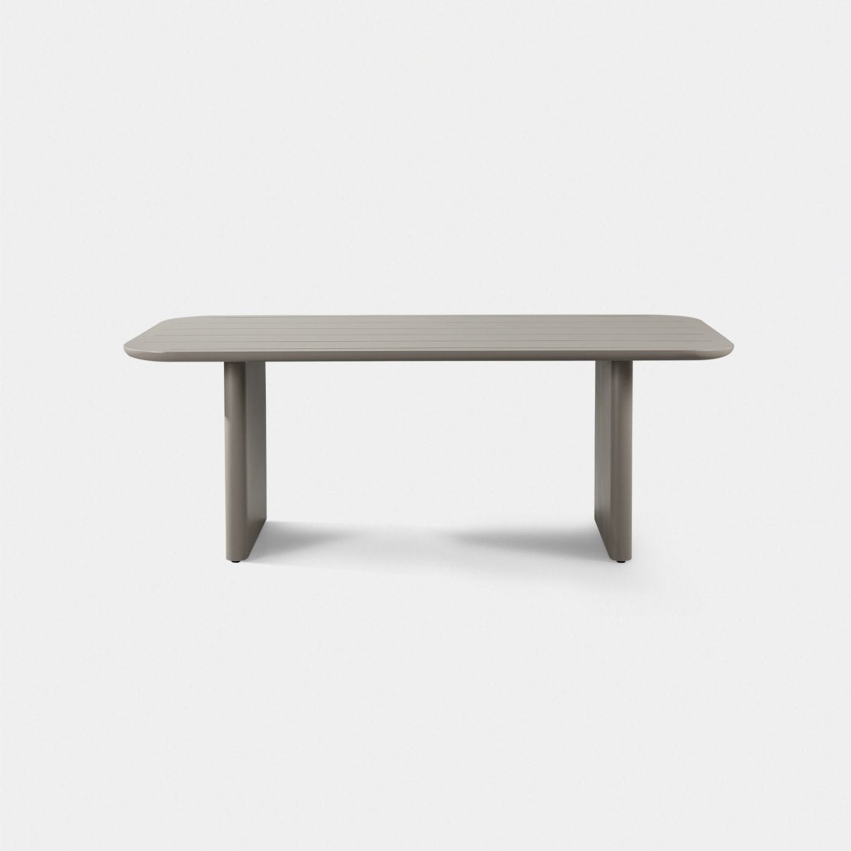 Harbour Victoria Slatted Dining Table 81" - Aluminum Asteroid