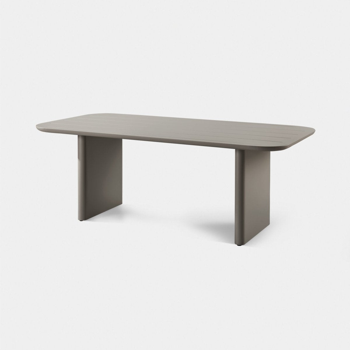 Harbour Victoria Slatted Dining Table 81" - Aluminum Asteroid