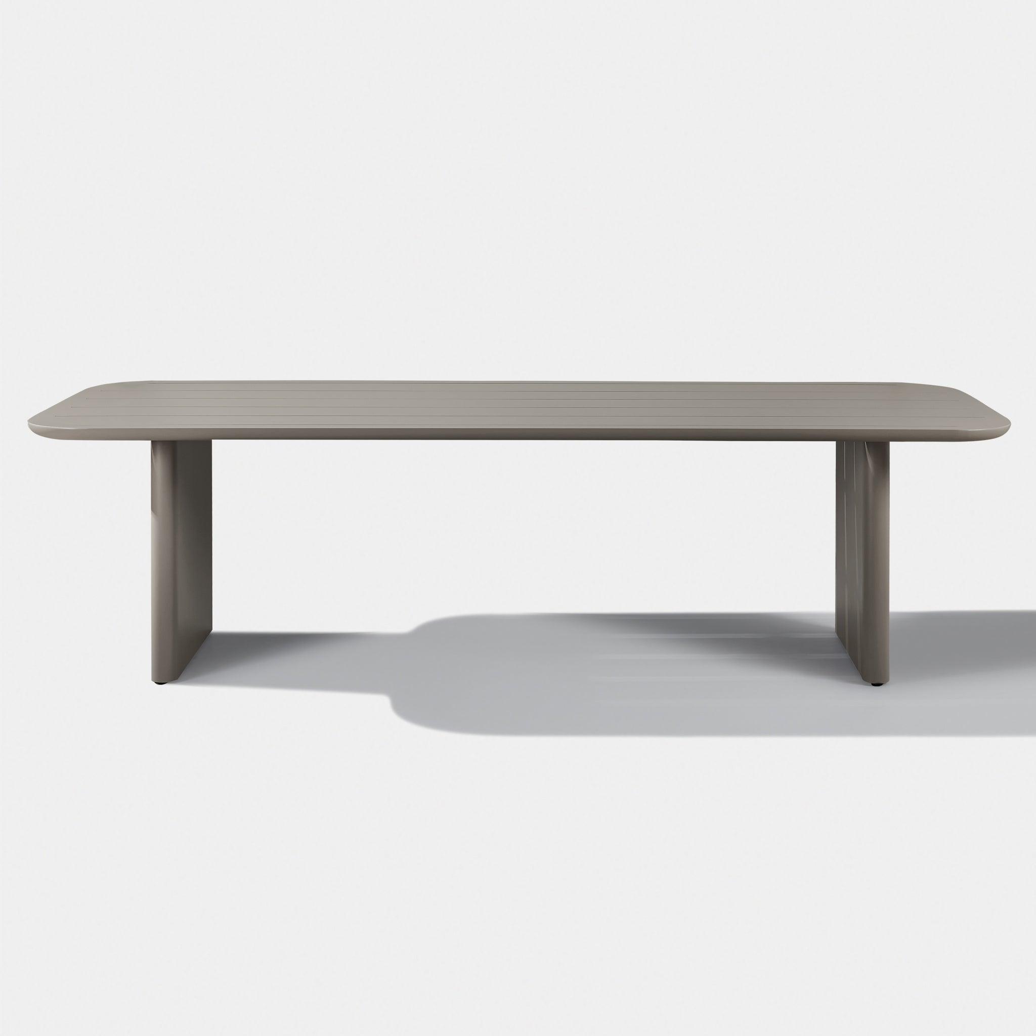 Harbour Victoria Slatted Dining Table 108" - Aluminum Asteroid